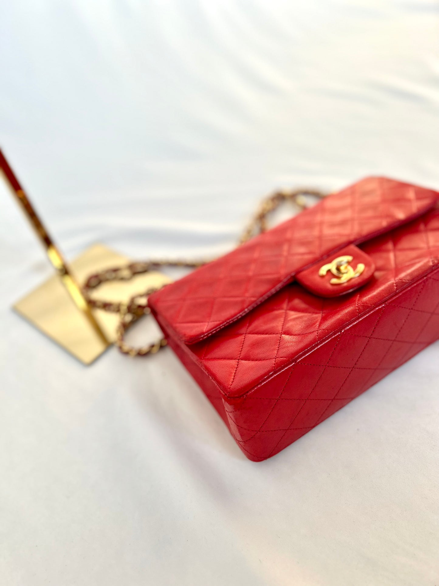 Red Chanel Classic Flap