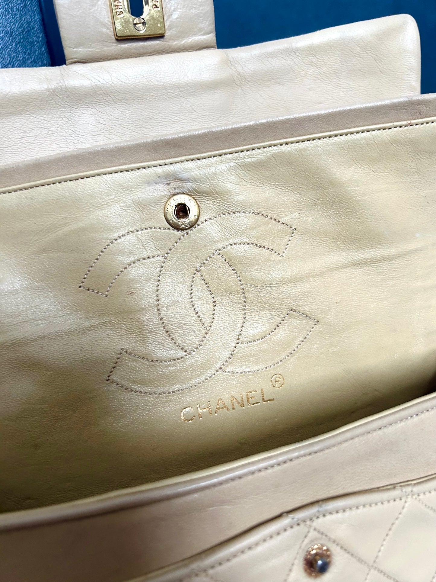 Chanel Beige Lambskin Medium Classic Flap 2/2 Payments