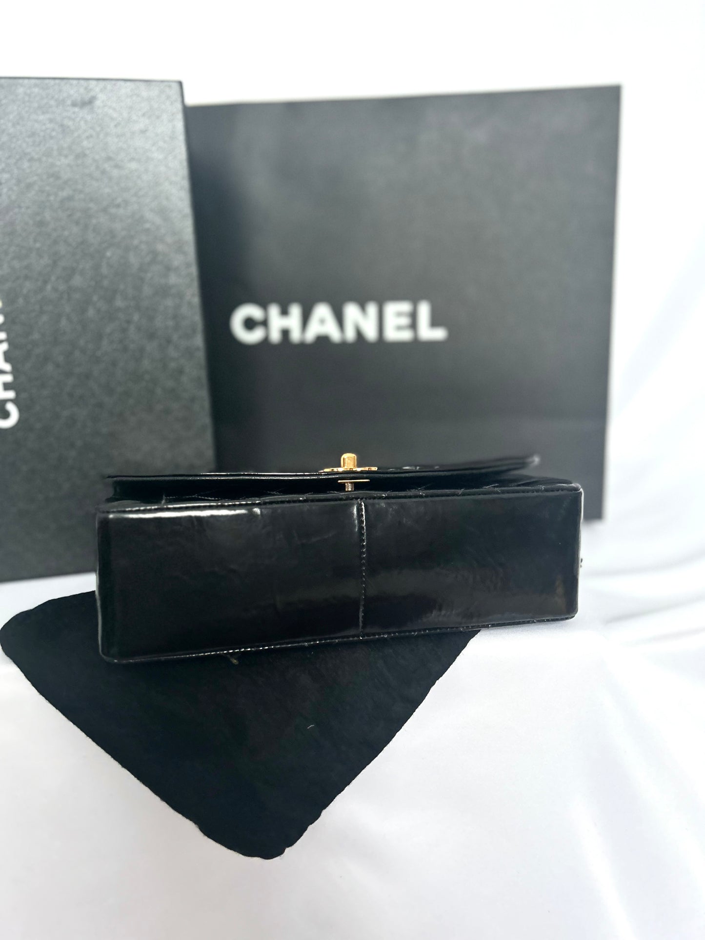 Authentic Chanel Patent Leather Diana Flap Bag