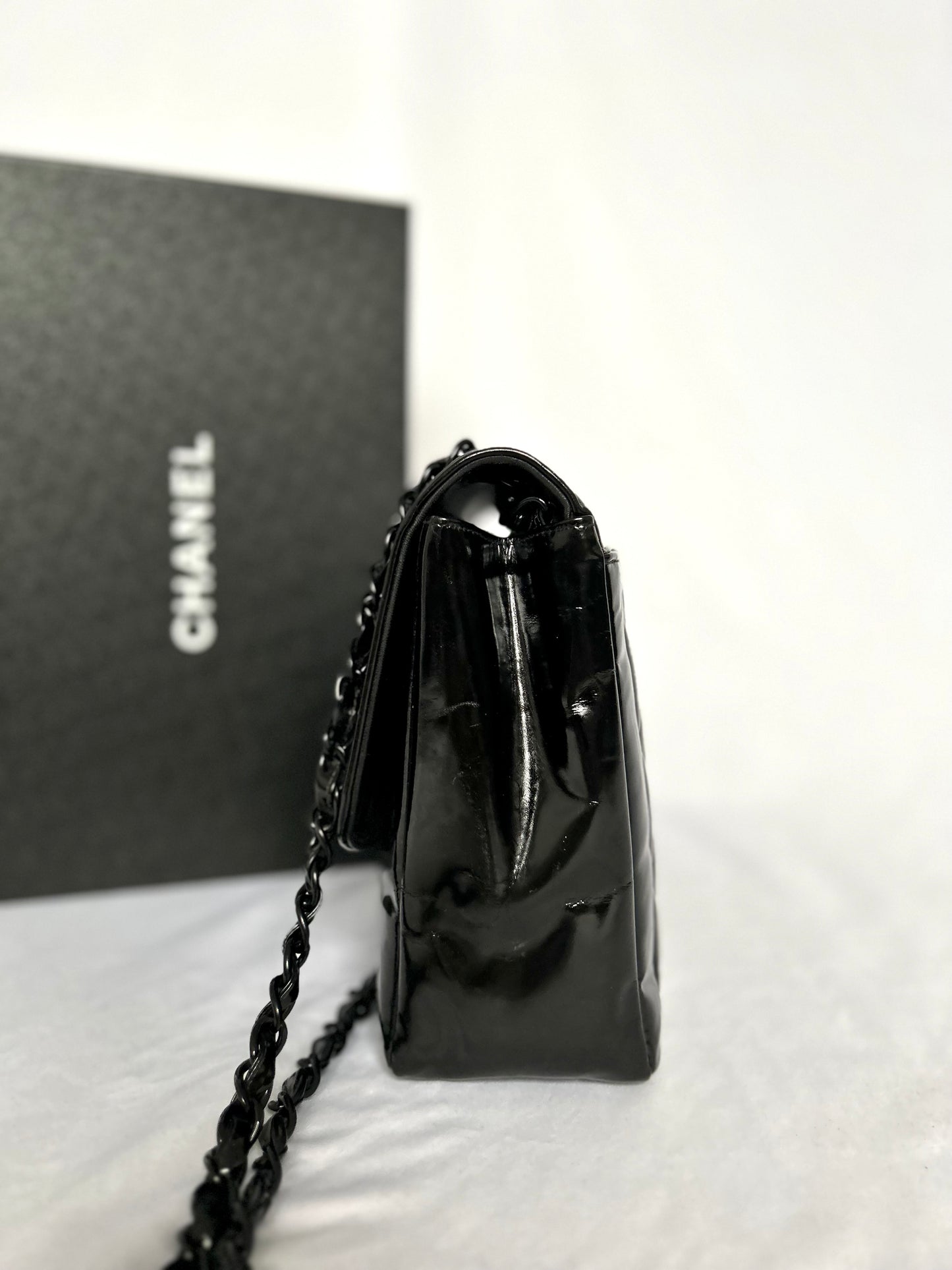Chanel So-Black Medium Diana Patent Flap Bag