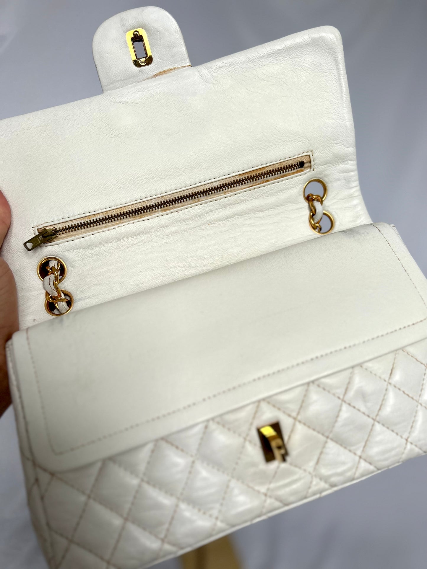Chanel Vintage White Classic Flap