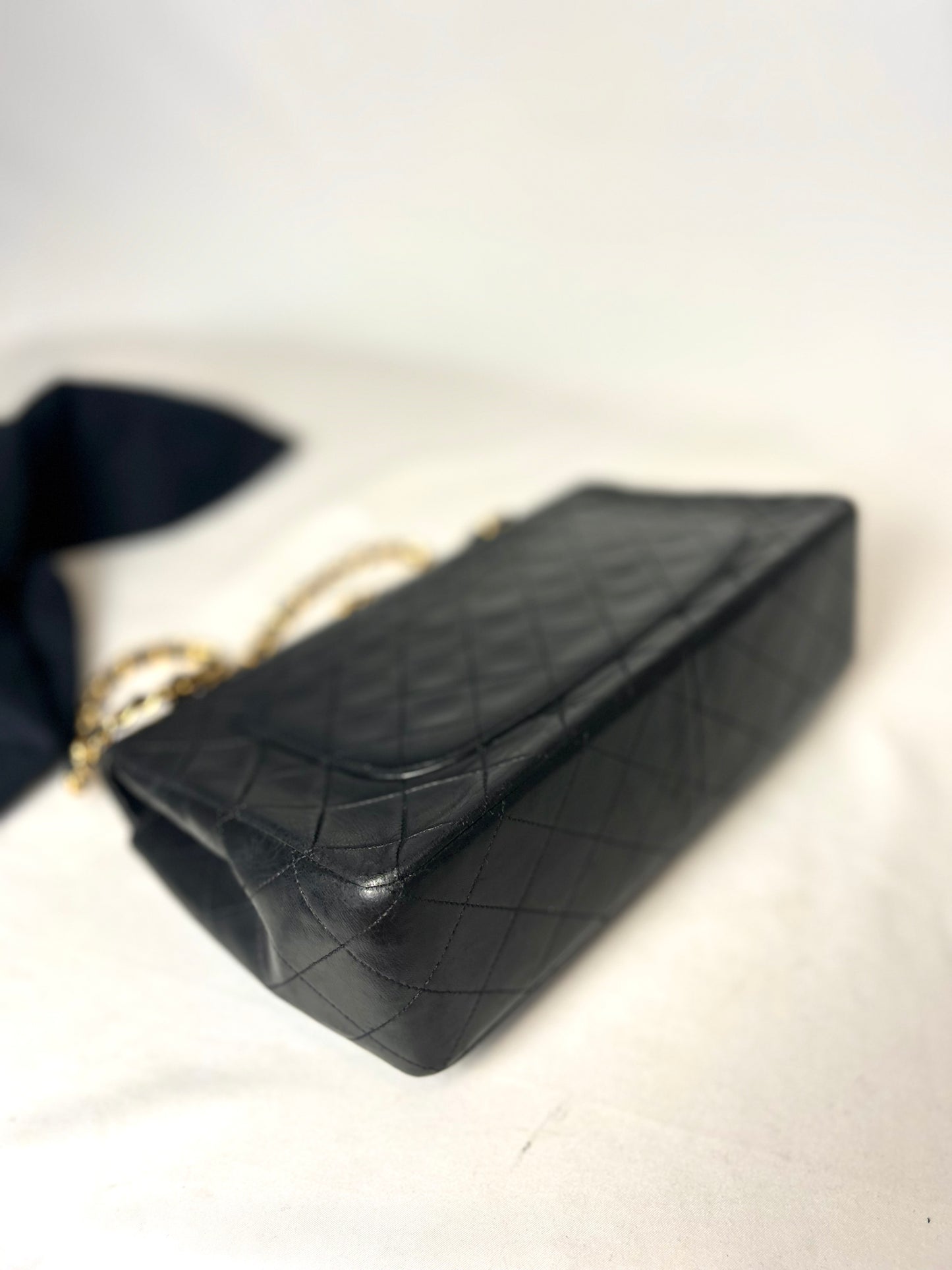 Authentic 1990s Chanel Single Lambskin Flap Bag