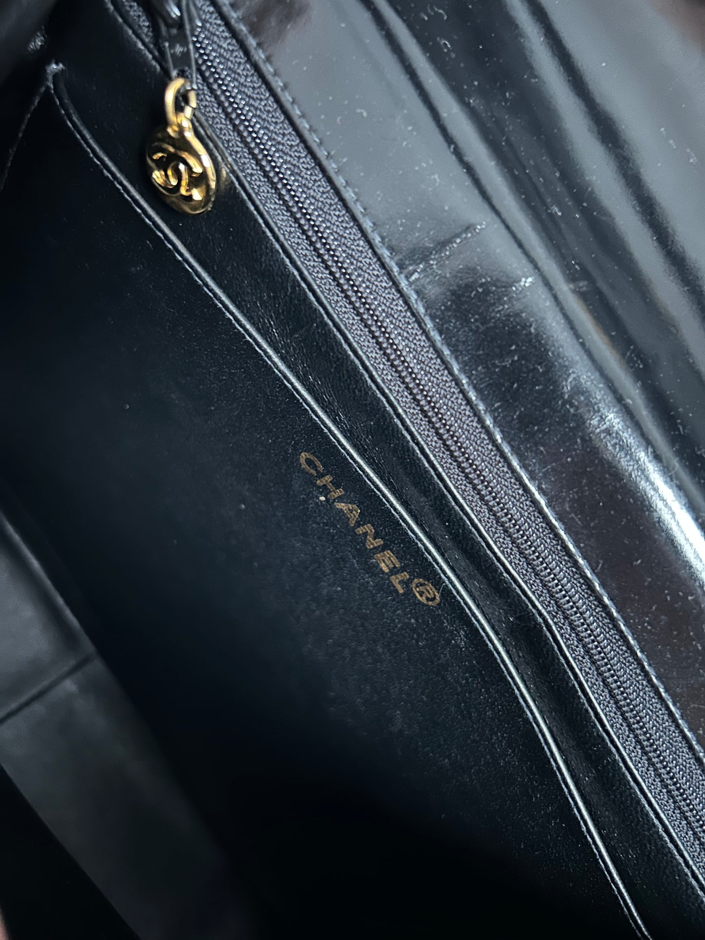 Chanel Double Turnlock Patent Leather Shoulder Bag
