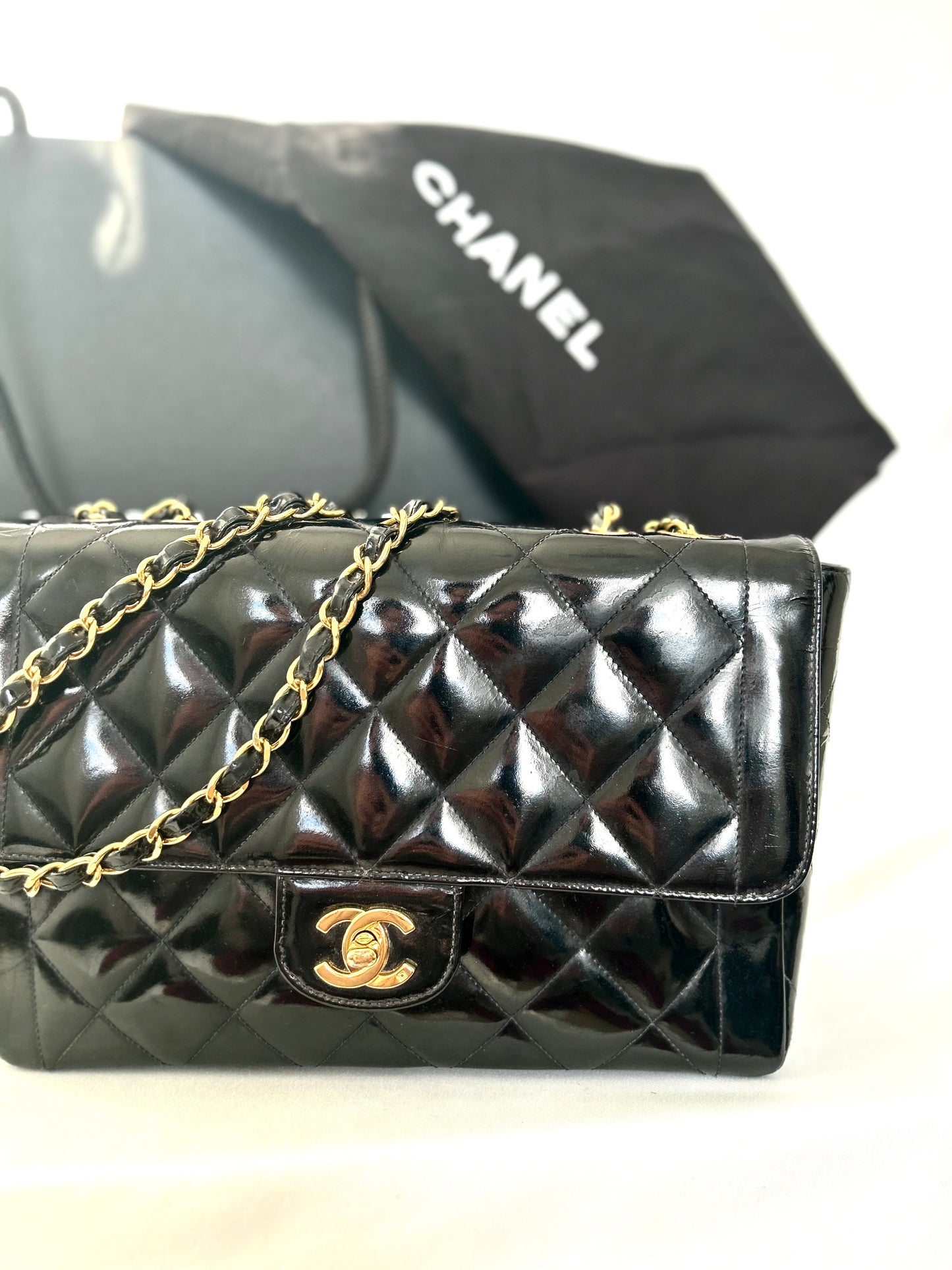 Chanel Patent Leather Single Flap Bag
