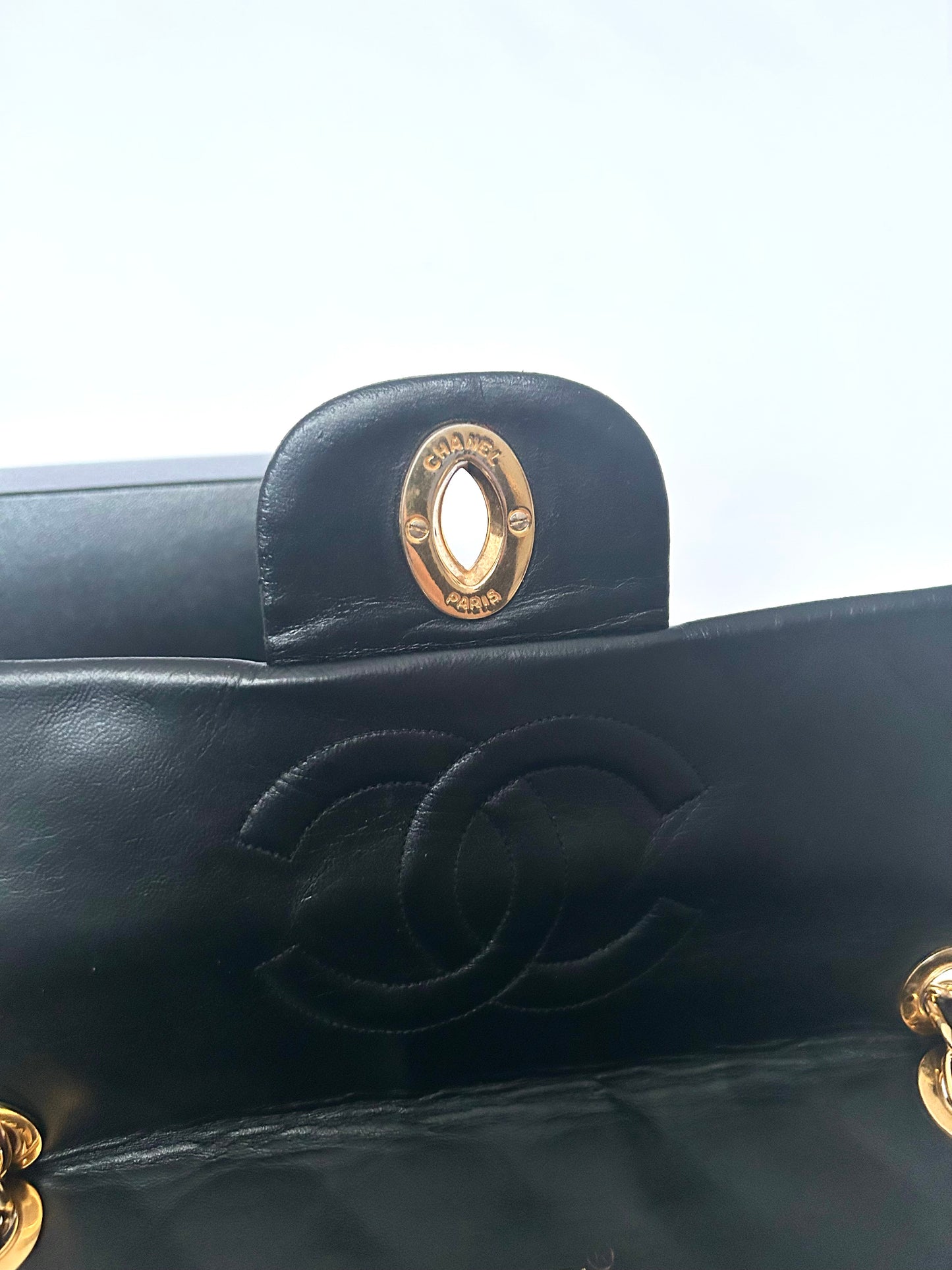 Chanel Black Lambskin Maxi Flap Bag