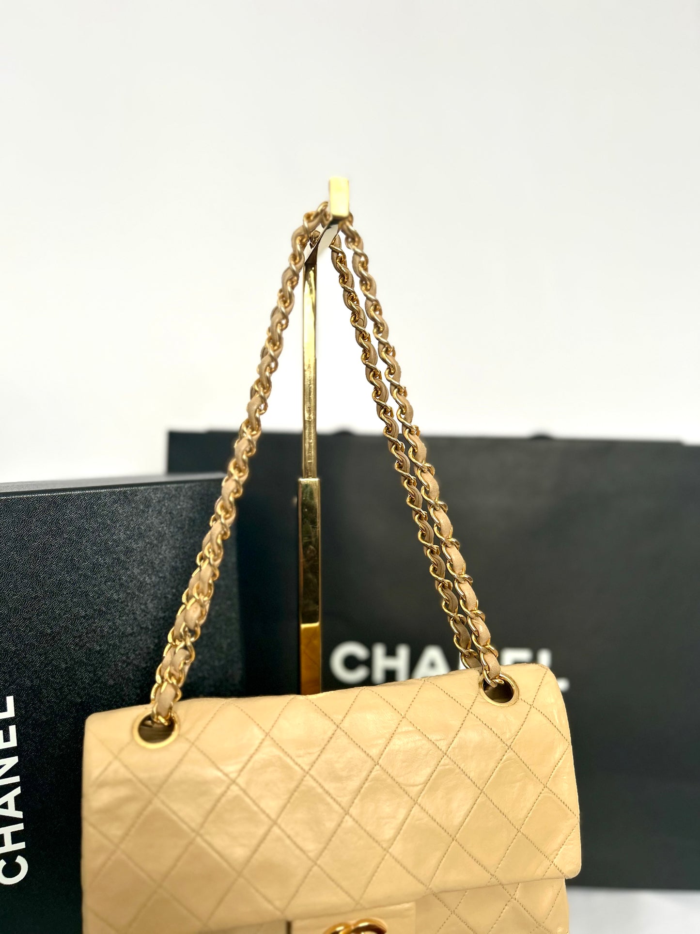 Chanel Beige Lambskin Medium Classic Flap 2/2 Payments
