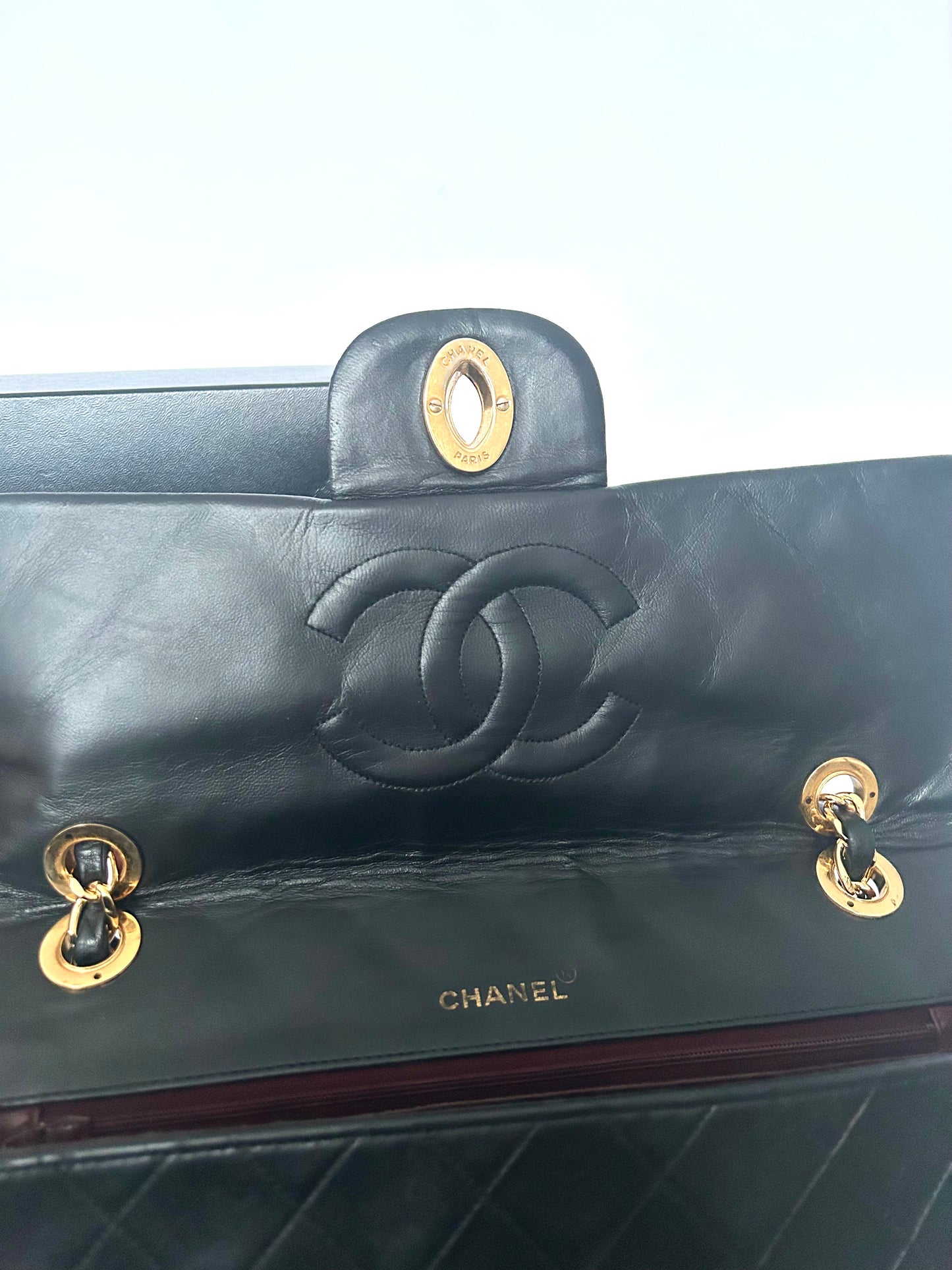 Chanel Black Lambskin Maxi Flap Bag