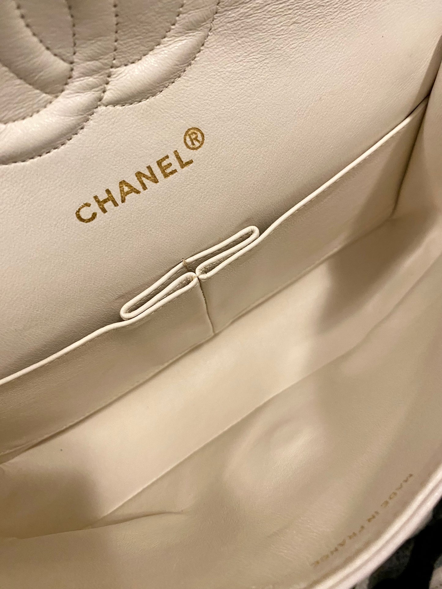 White Chanel Classic Flap Medium