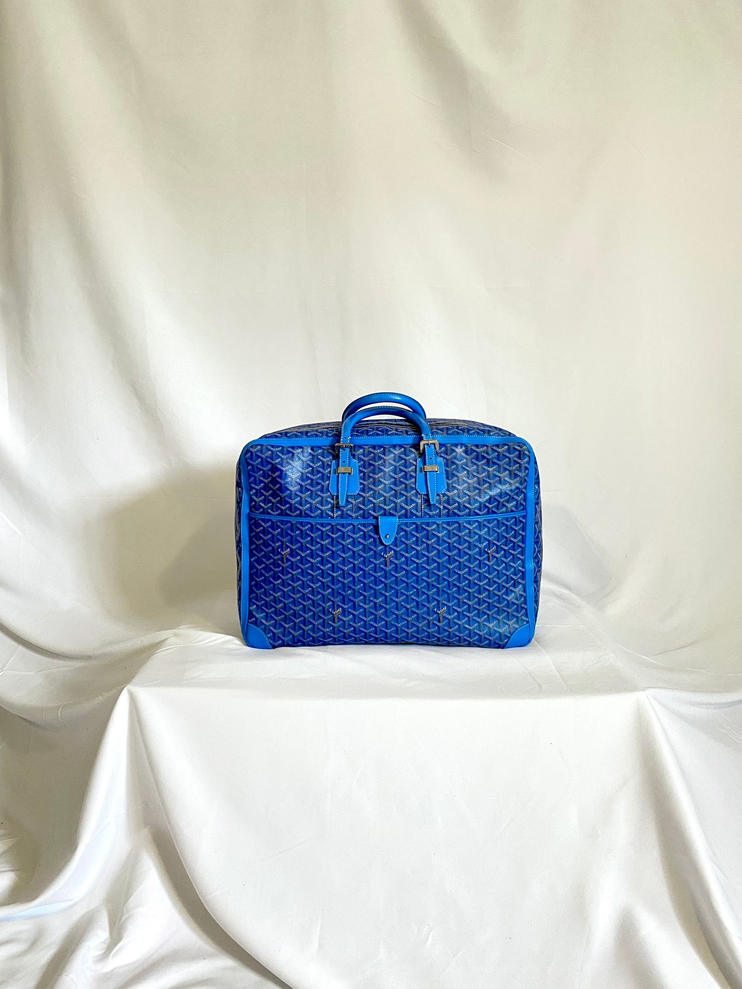 Goyard Blue Majordome Luggage Bag