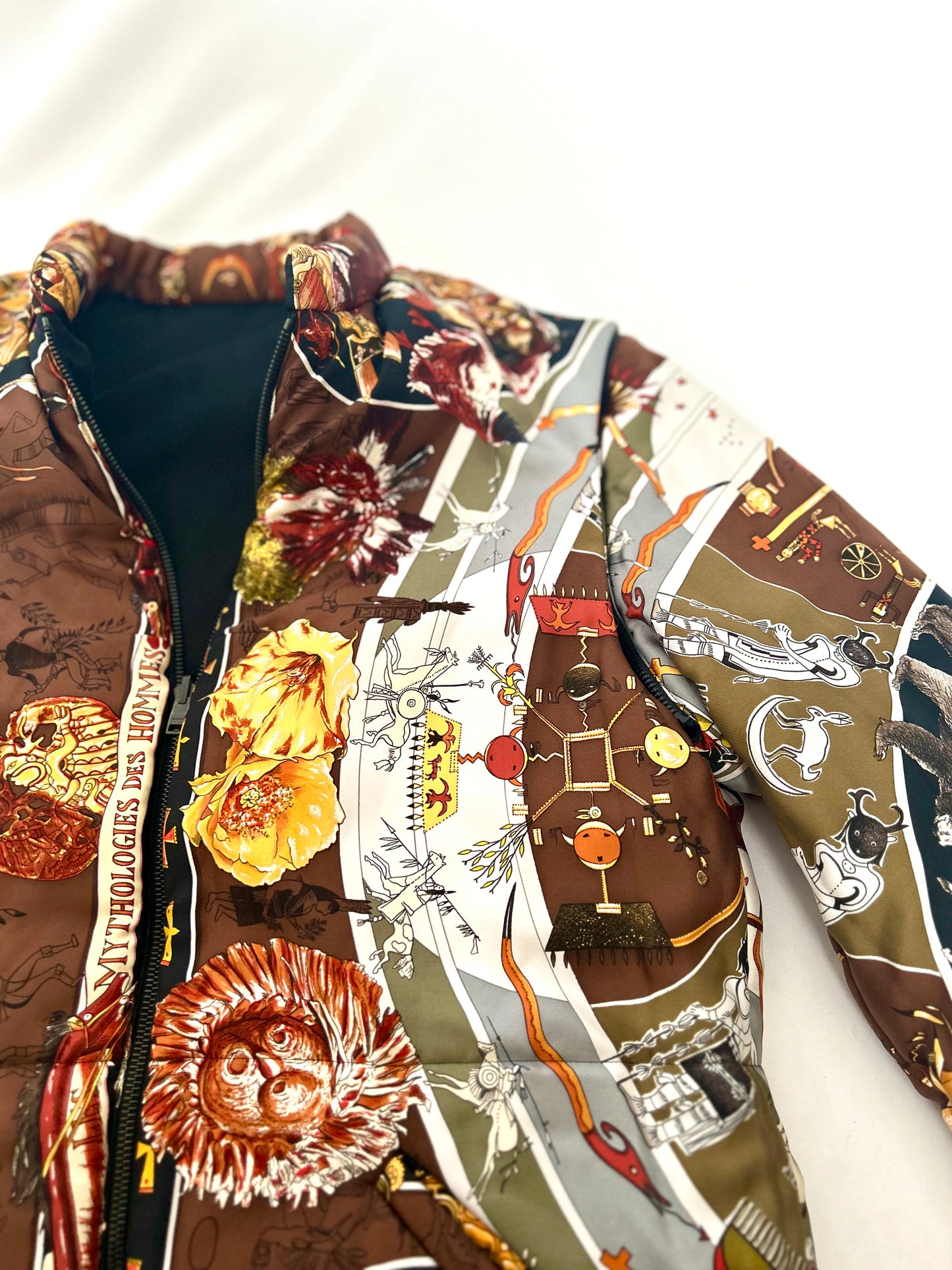 Archival Hermes Silk Detachable Sleeve Jacket Coat designed by Martin Margiela