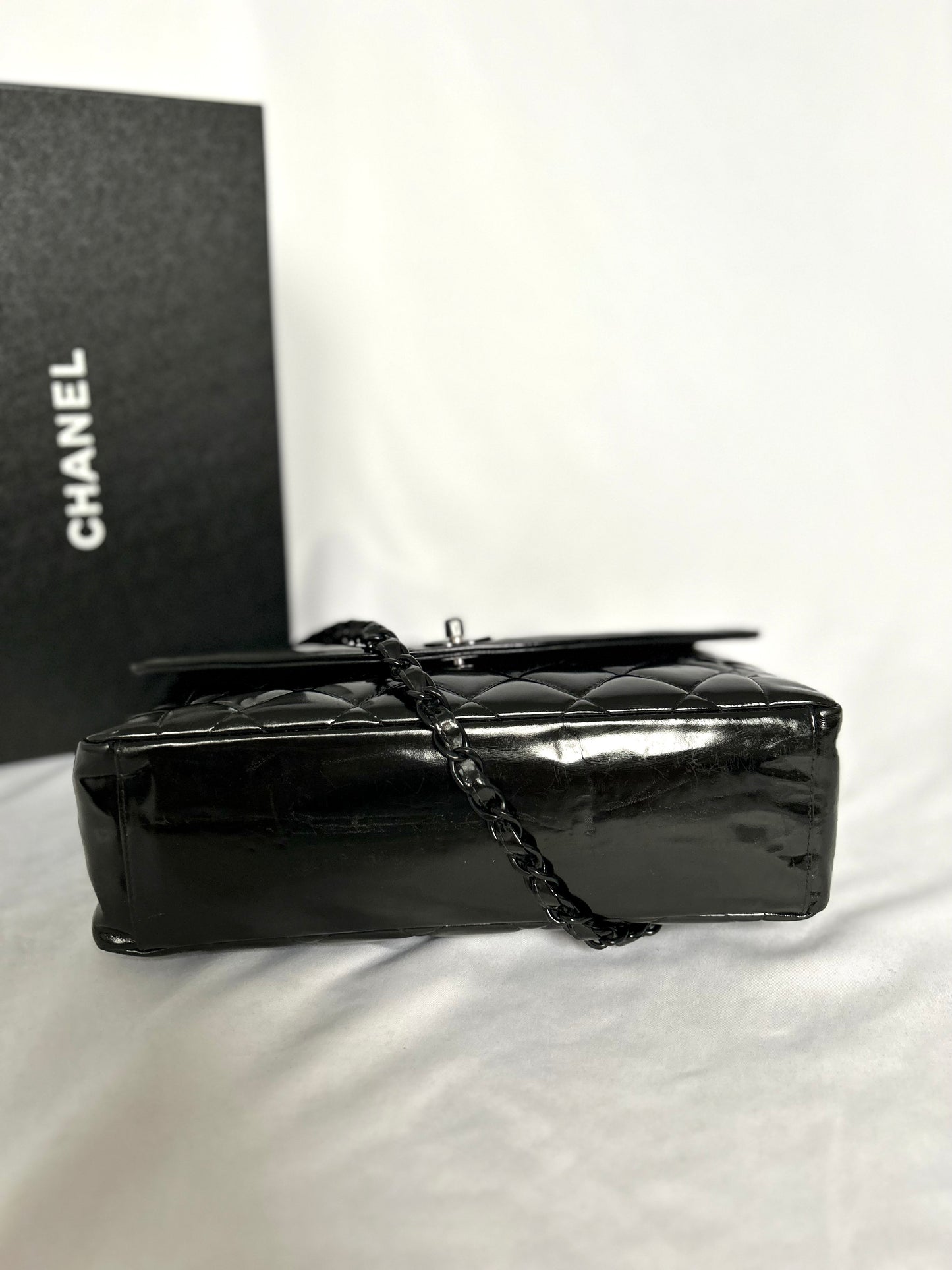 Chanel So-Black Medium Diana Patent Flap Bag