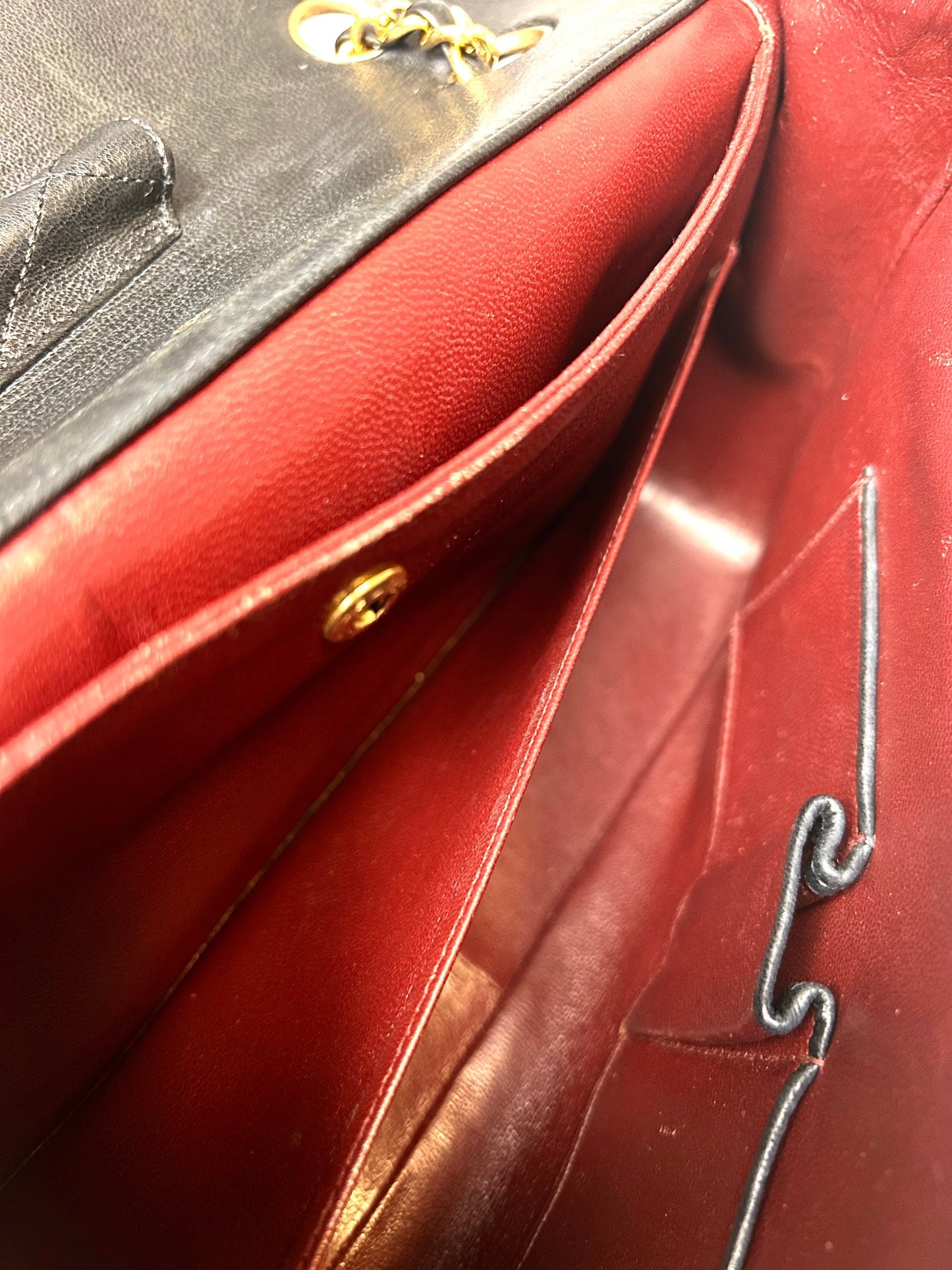 Authentic 1990s Chanel Single Lambskin Flap Bag