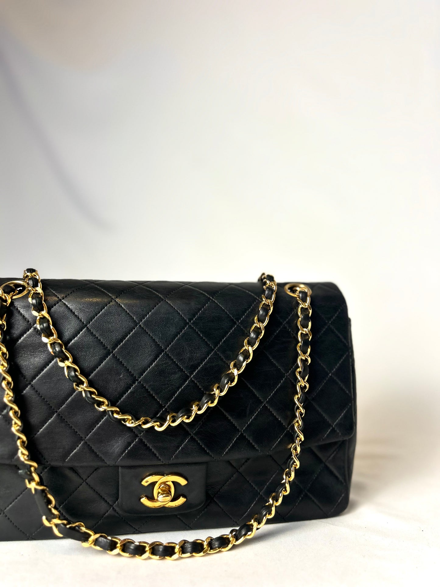 Authentic 1990s Chanel Single Lambskin Flap Bag