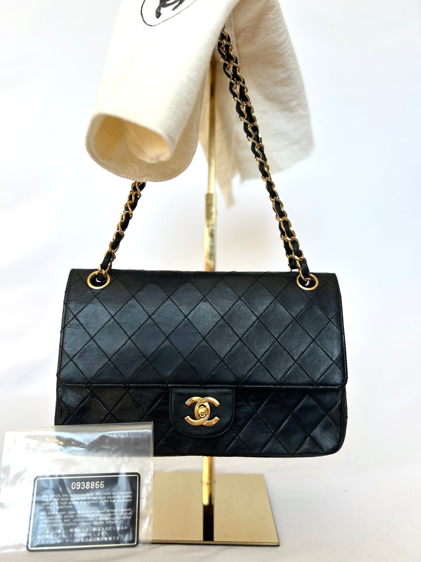 Authentic Vintage Medium Lambskin Chanel Classic Flap