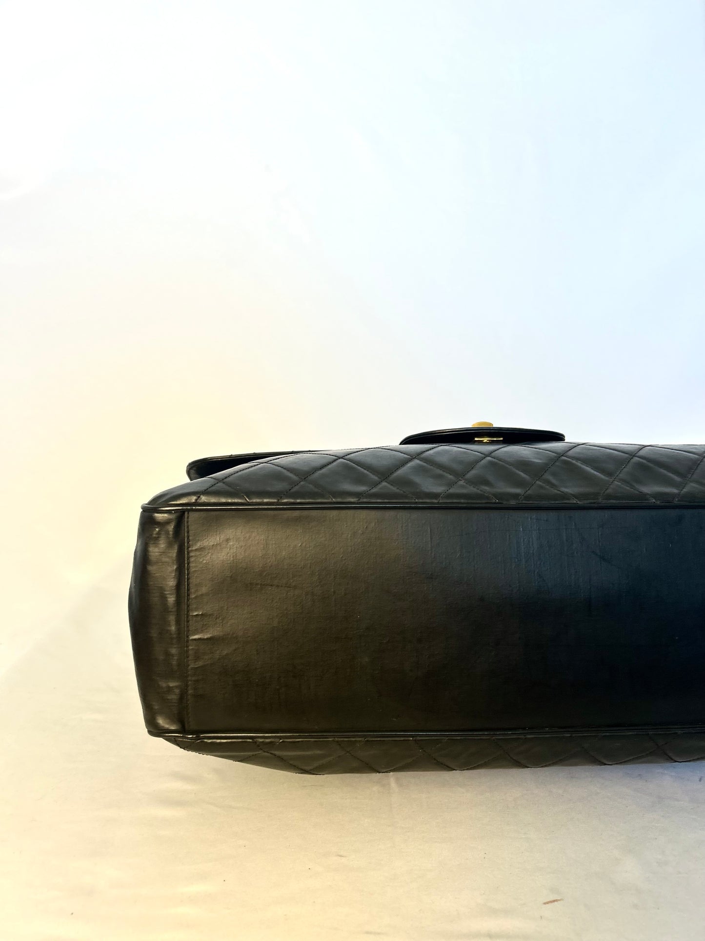 Black Calfskin XXL Supermodel Flap Bag