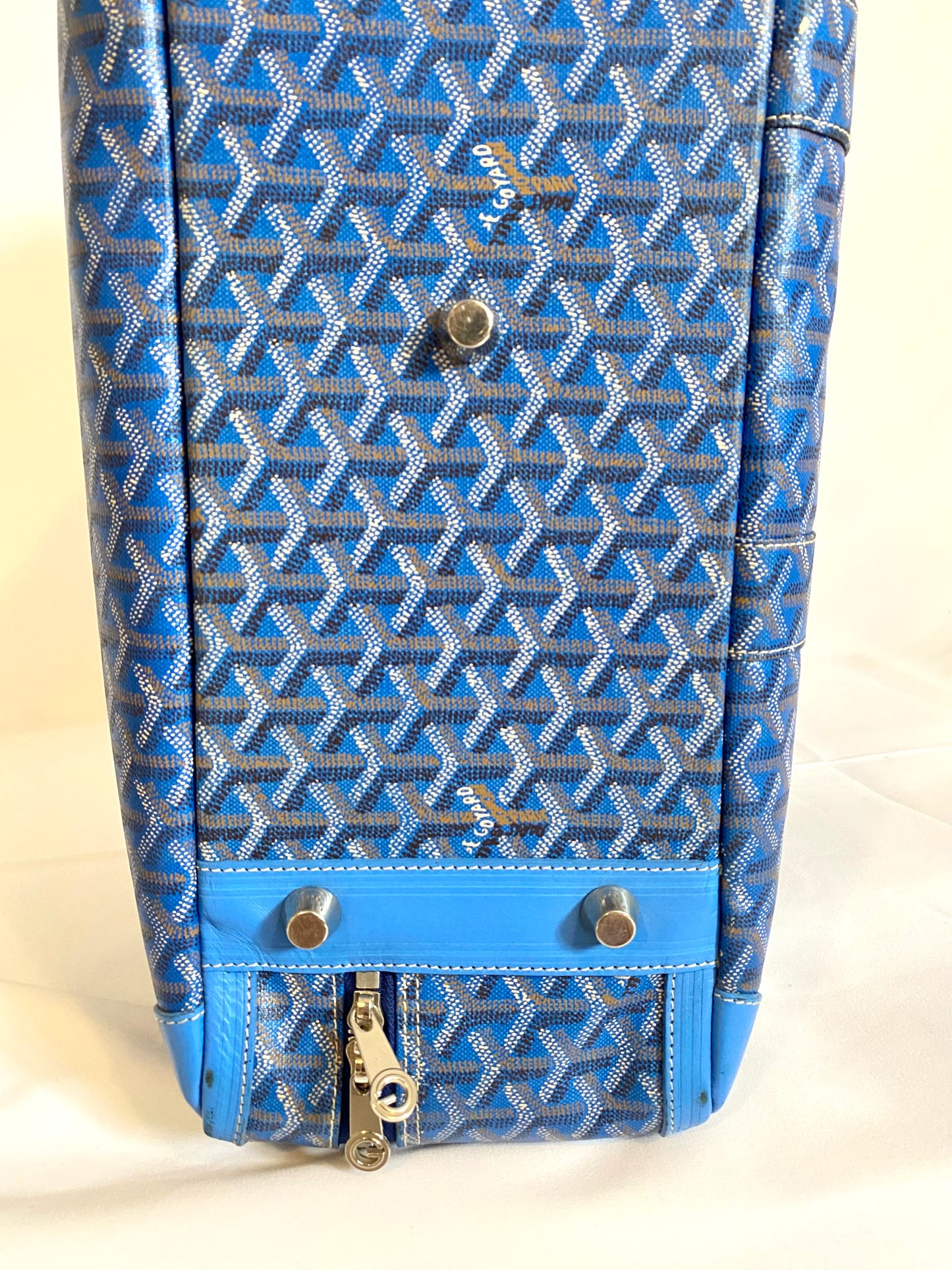 Goyard Blue Majordome Luggage Bag