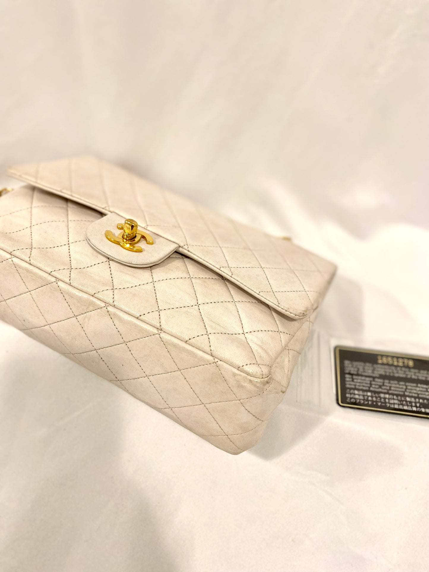 White Chanel Classic Flap Medium