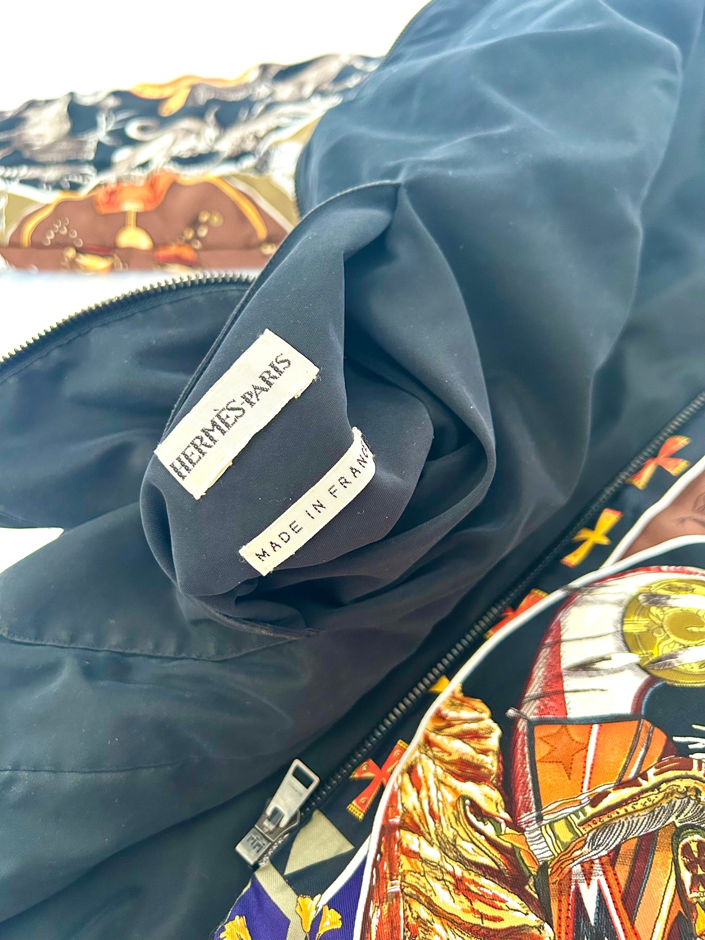 Archival Hermes Silk Detachable Sleeve Jacket Coat designed by Martin Margiela