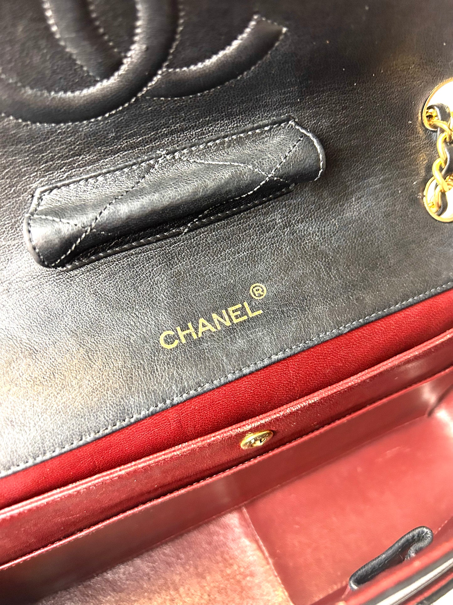 Authentic 1990s Chanel Single Lambskin Flap Bag