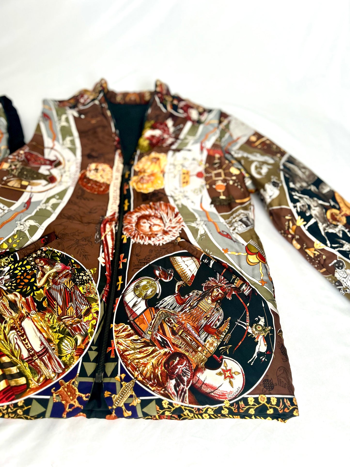 Archival Hermes Silk Detachable Sleeve Jacket Coat designed by Martin Margiela