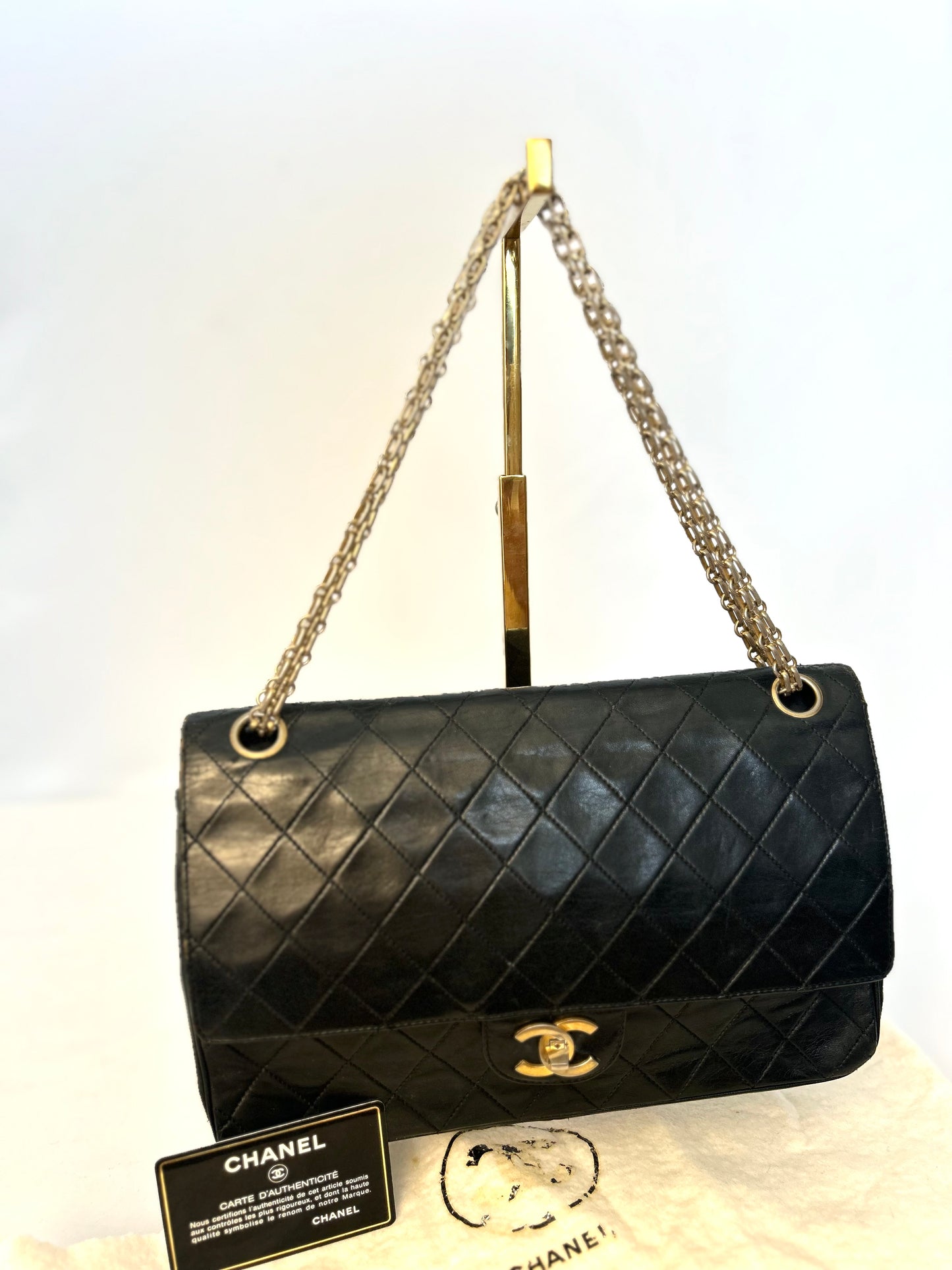 Authentic Chanel Medium Lambskin Classic Flap Bag