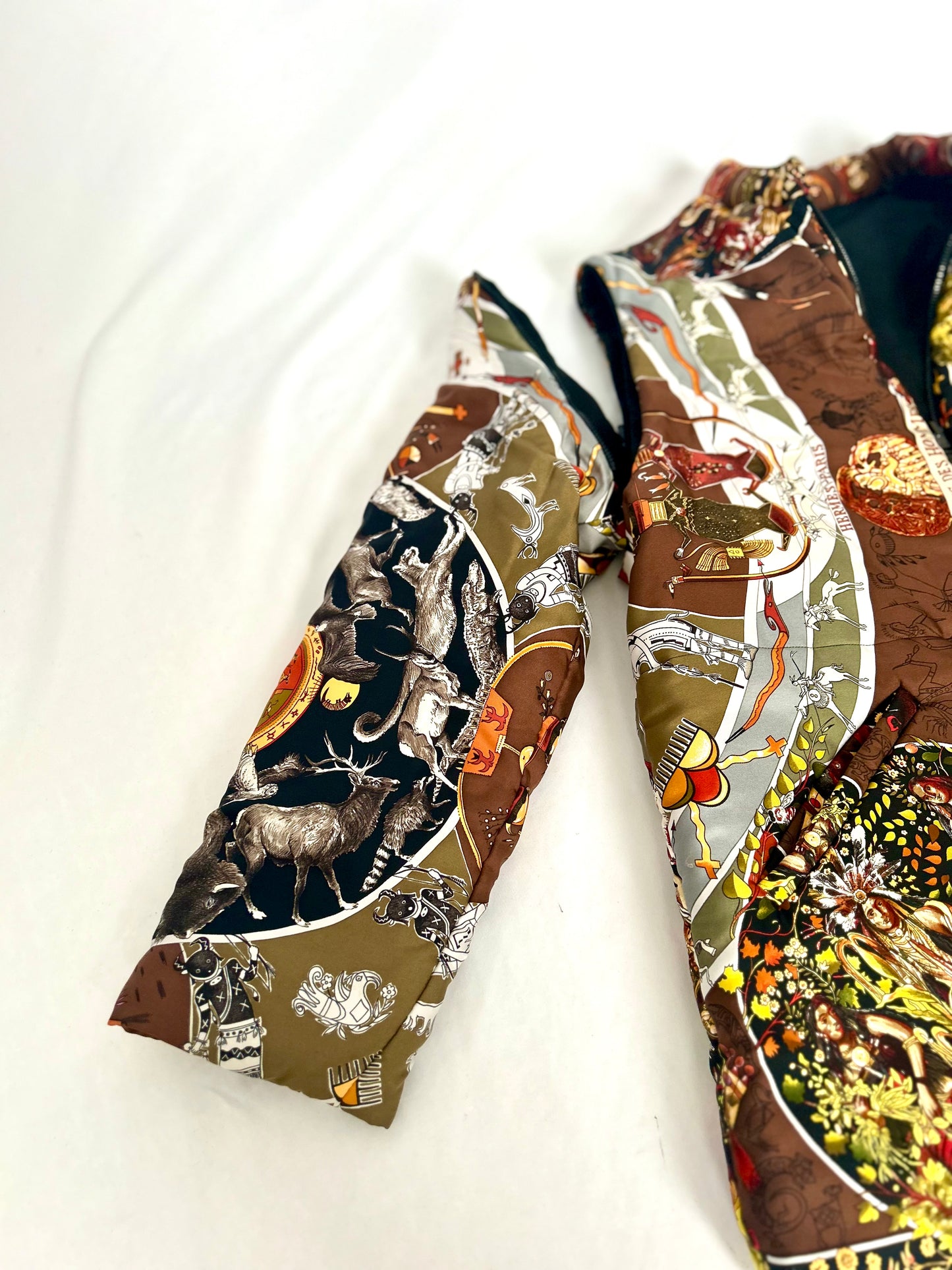 Archival Hermes Silk Detachable Sleeve Jacket Coat designed by Martin Margiela