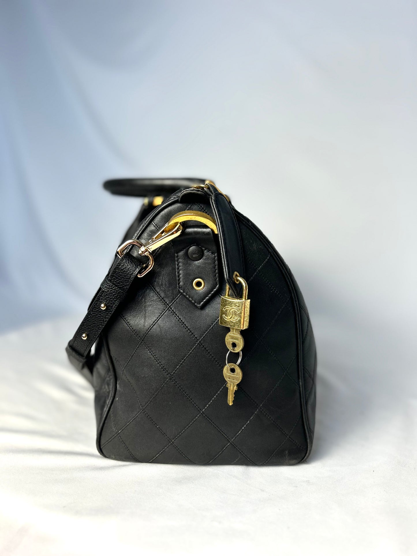 Chanel Mini Lambskin Boston Bag
