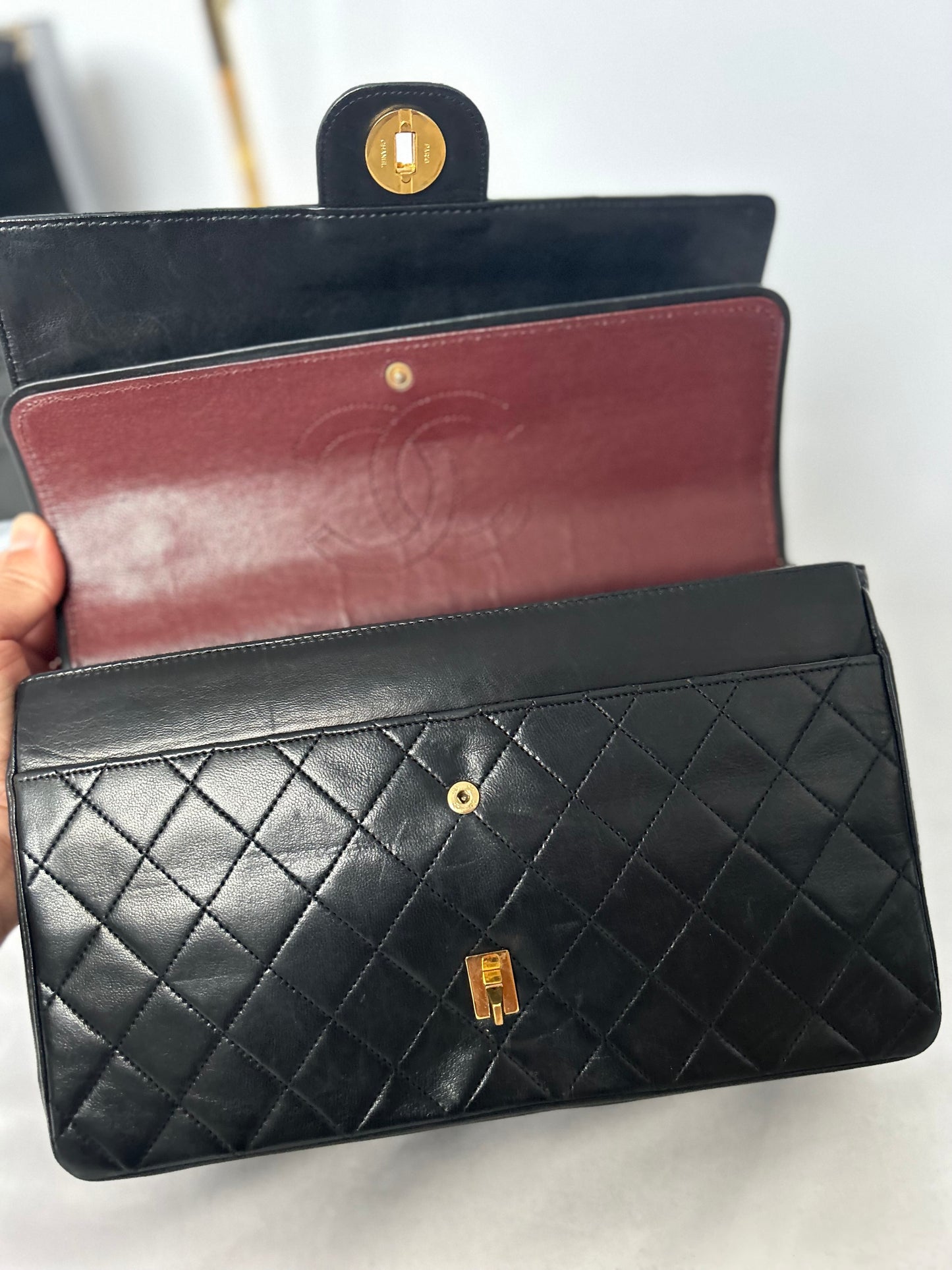 Black Vintage Chanel Lambskin Medium Classic Flap