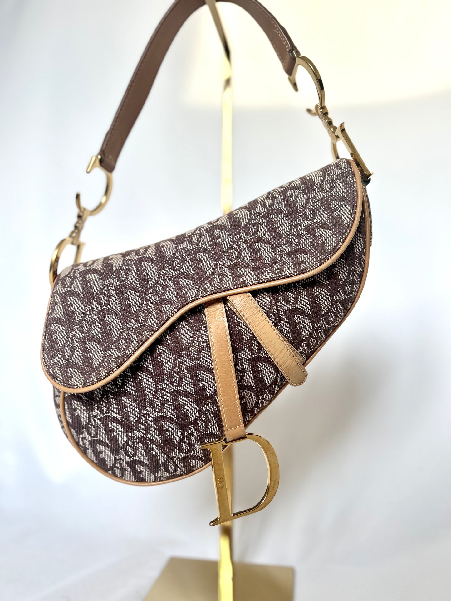 Dior Brown Oblique Monogram Saddle Bag