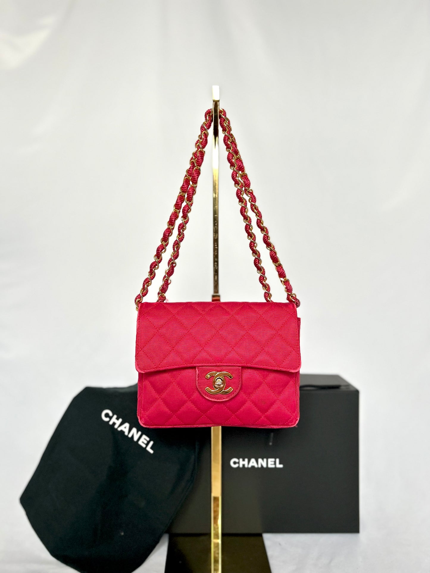 Pink Chanel Mini Square Flap Bag
