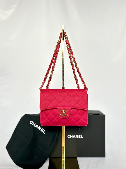 Pink Chanel Mini Square Flap Bag