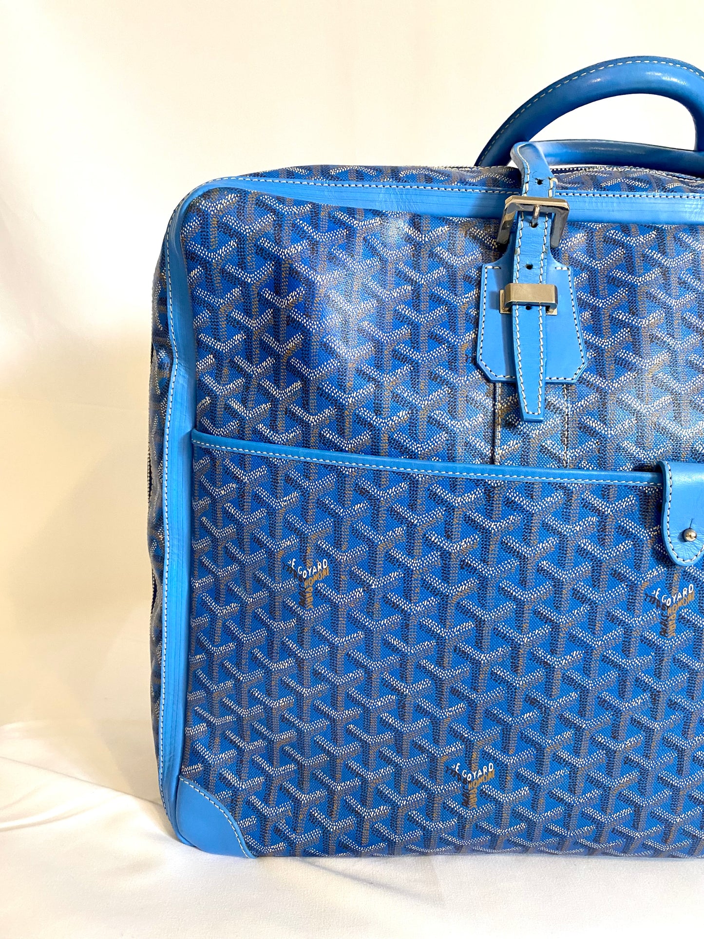 Goyard Blue Majordome Luggage Bag