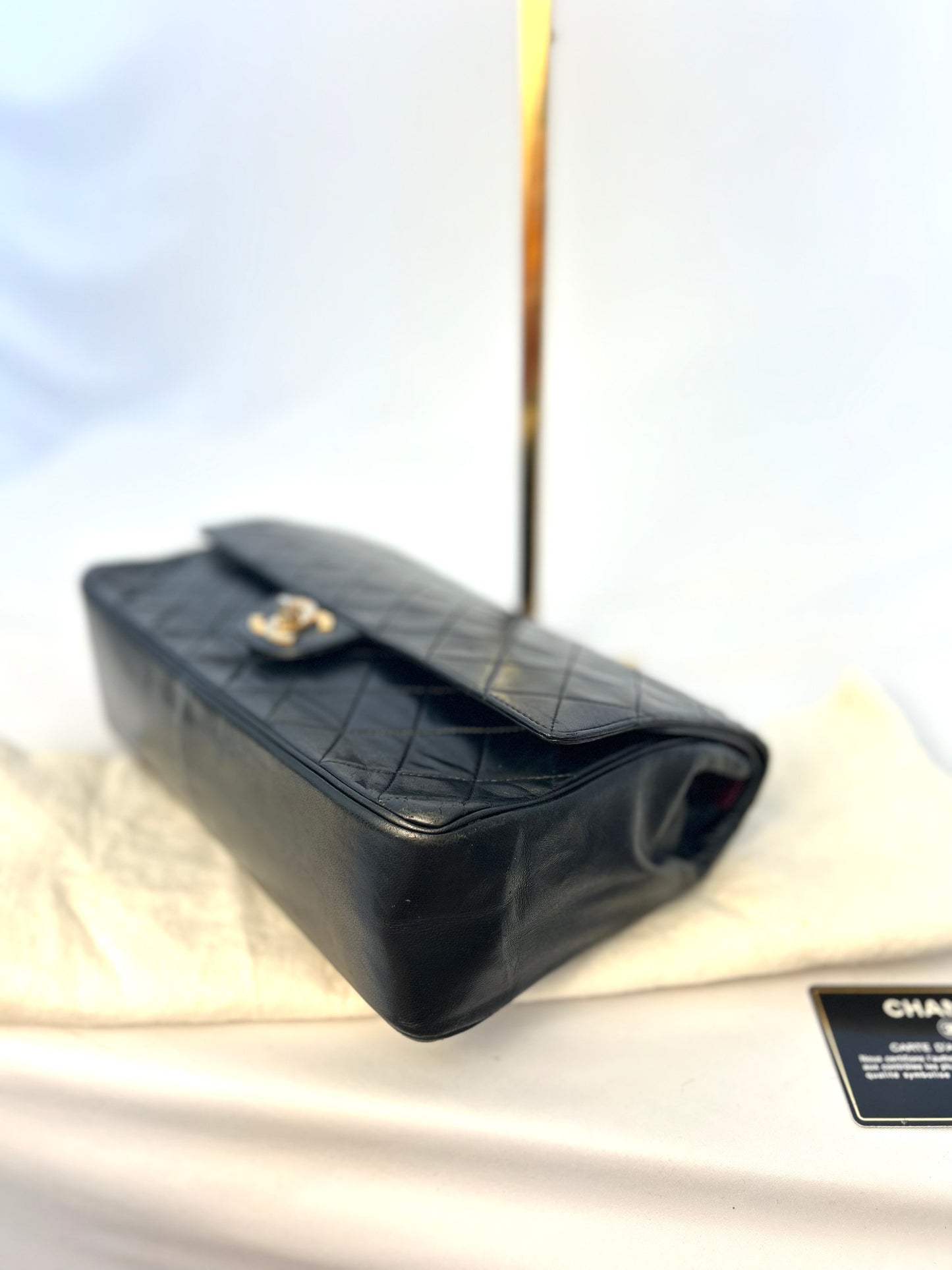 Authentic Chanel Medium Lambskin Classic Flap Bag