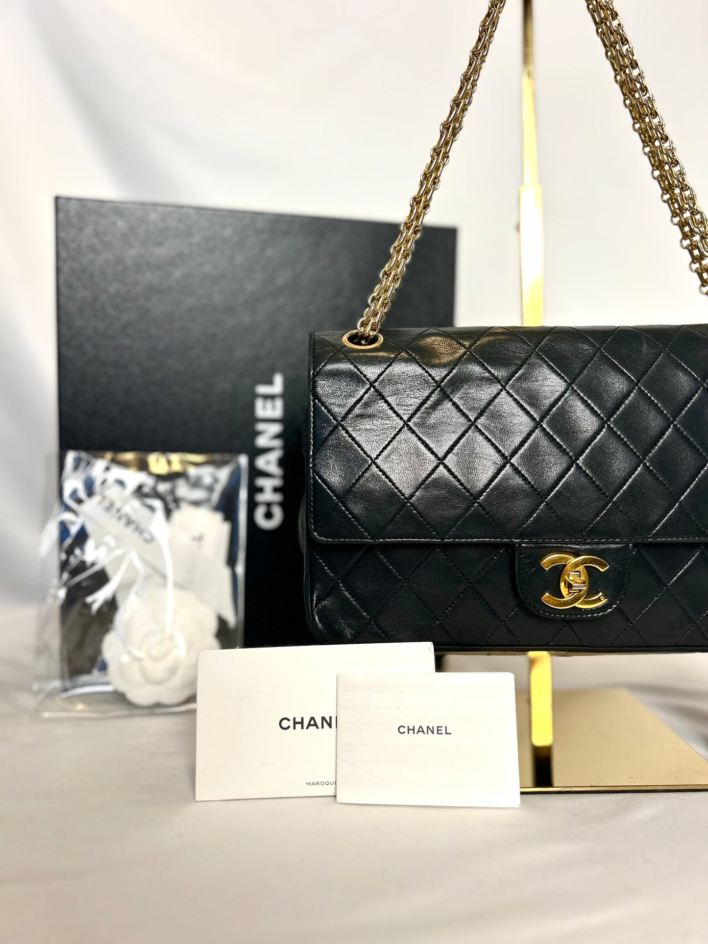 Authentic Medium Chanel Lambskin Classic Flap