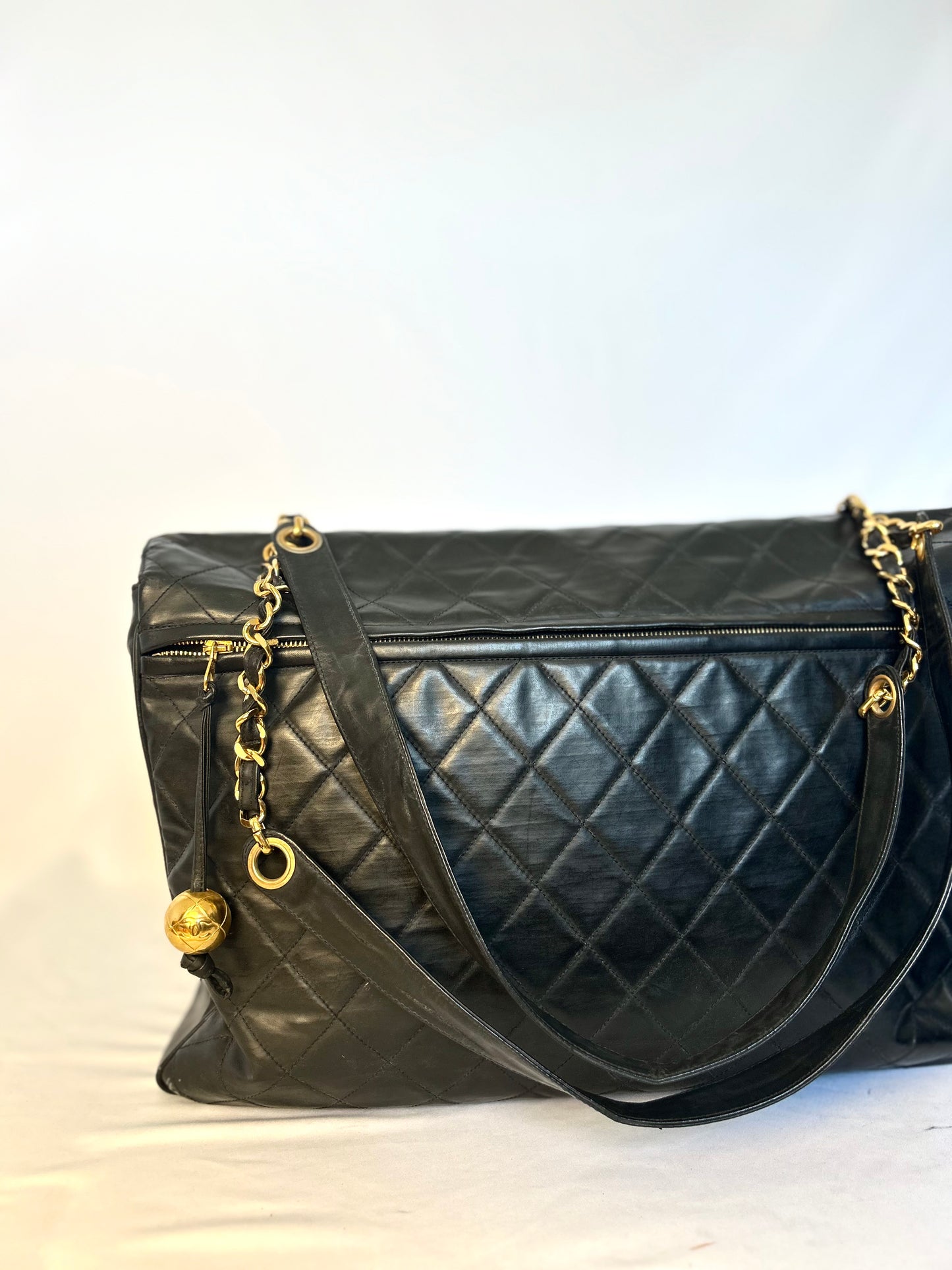 Black Calfskin XXL Supermodel Flap Bag