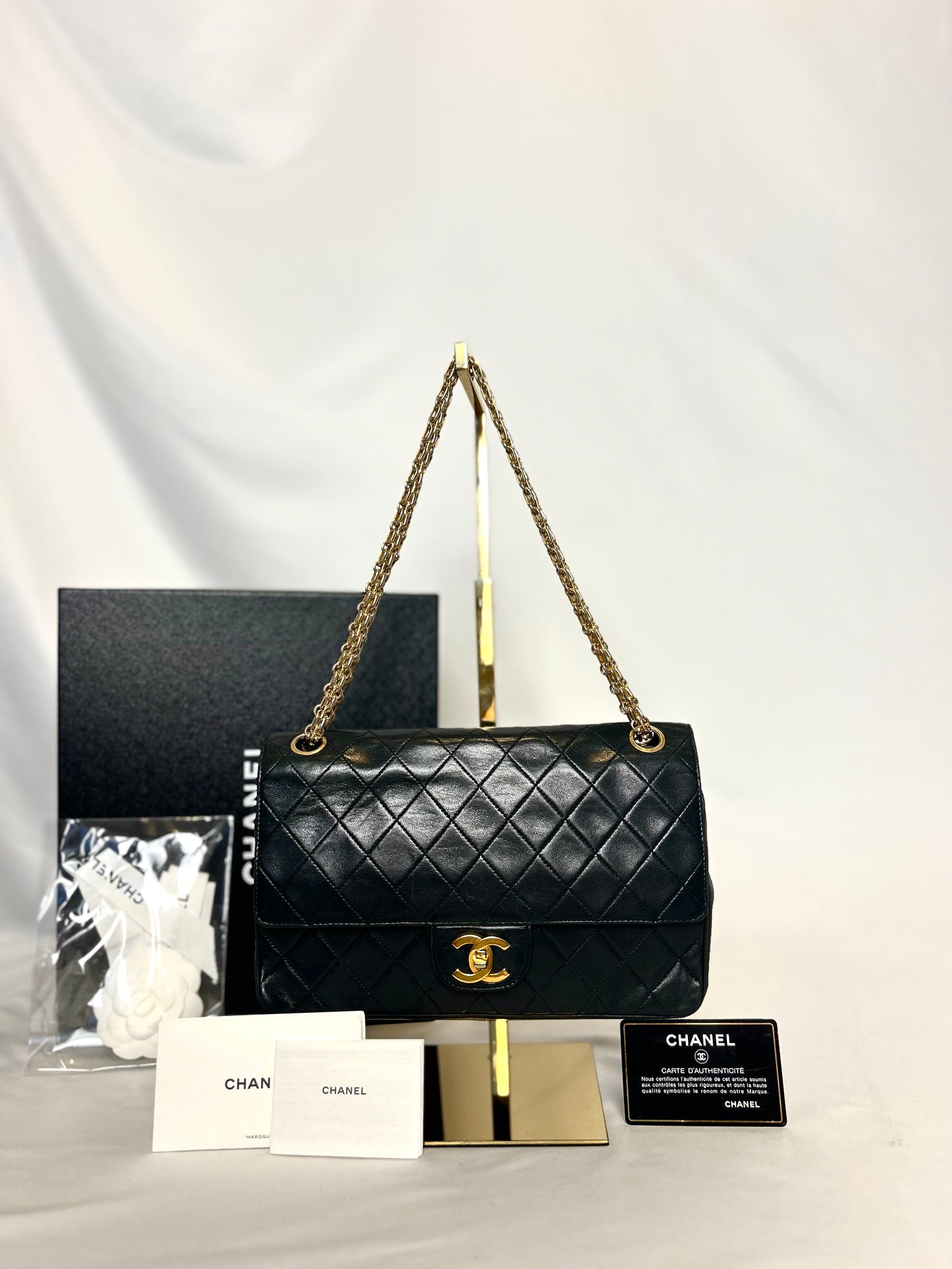 Authentic Medium Chanel Lambskin Classic Flap