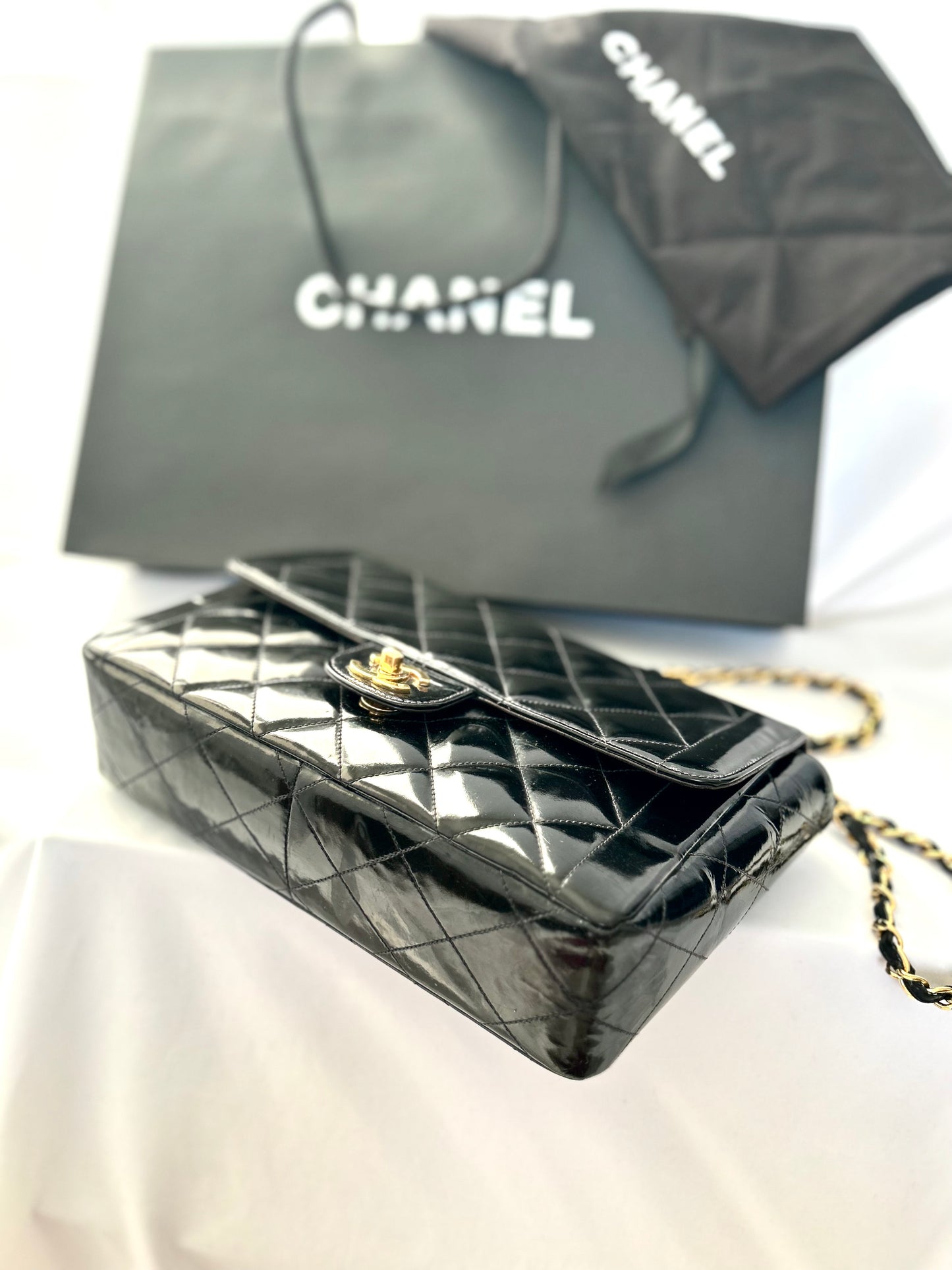 Chanel Patent Leather Single Flap Bag