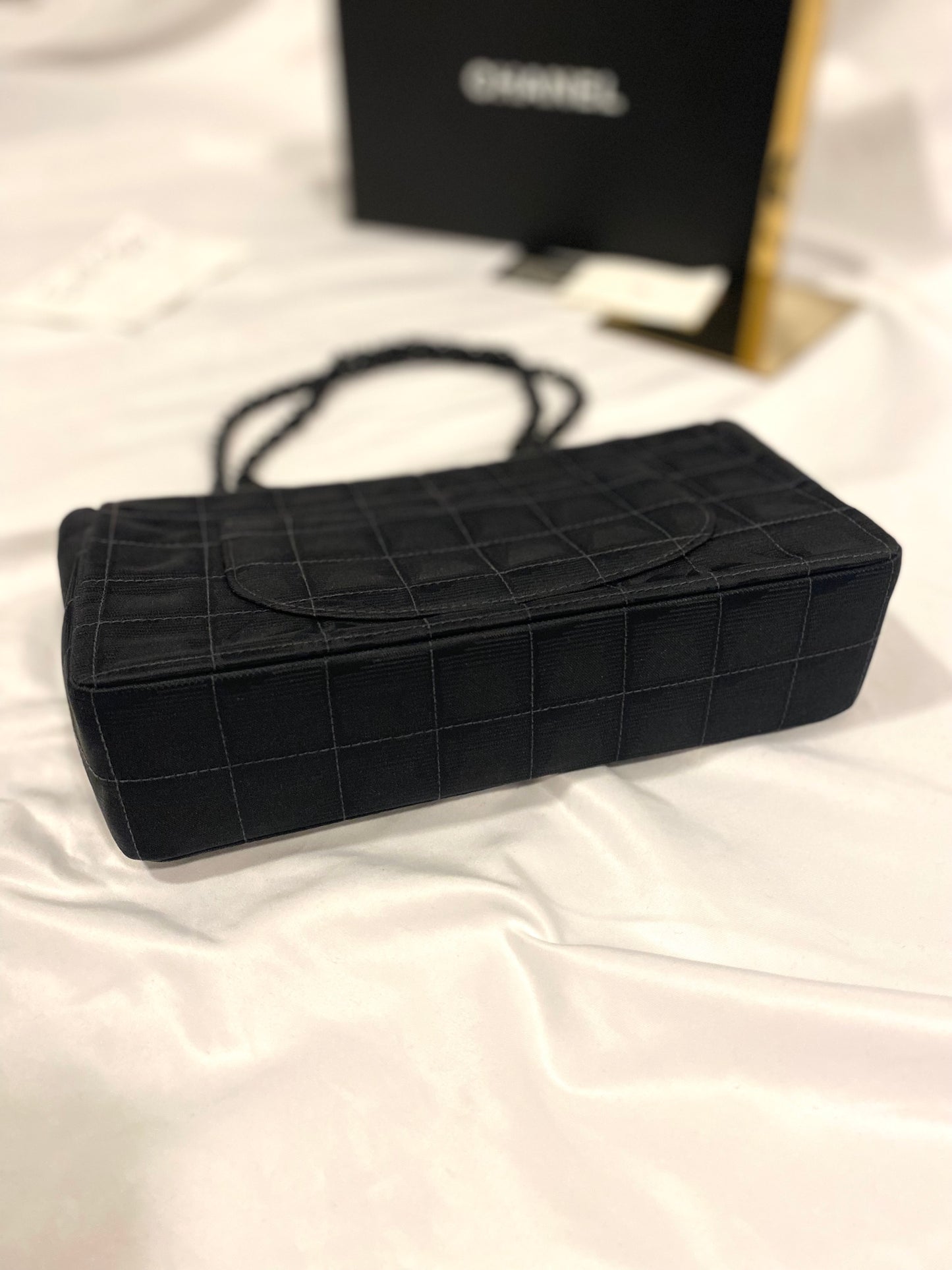 Rare Chanel Matte Black Nylon Travel Flap Bag