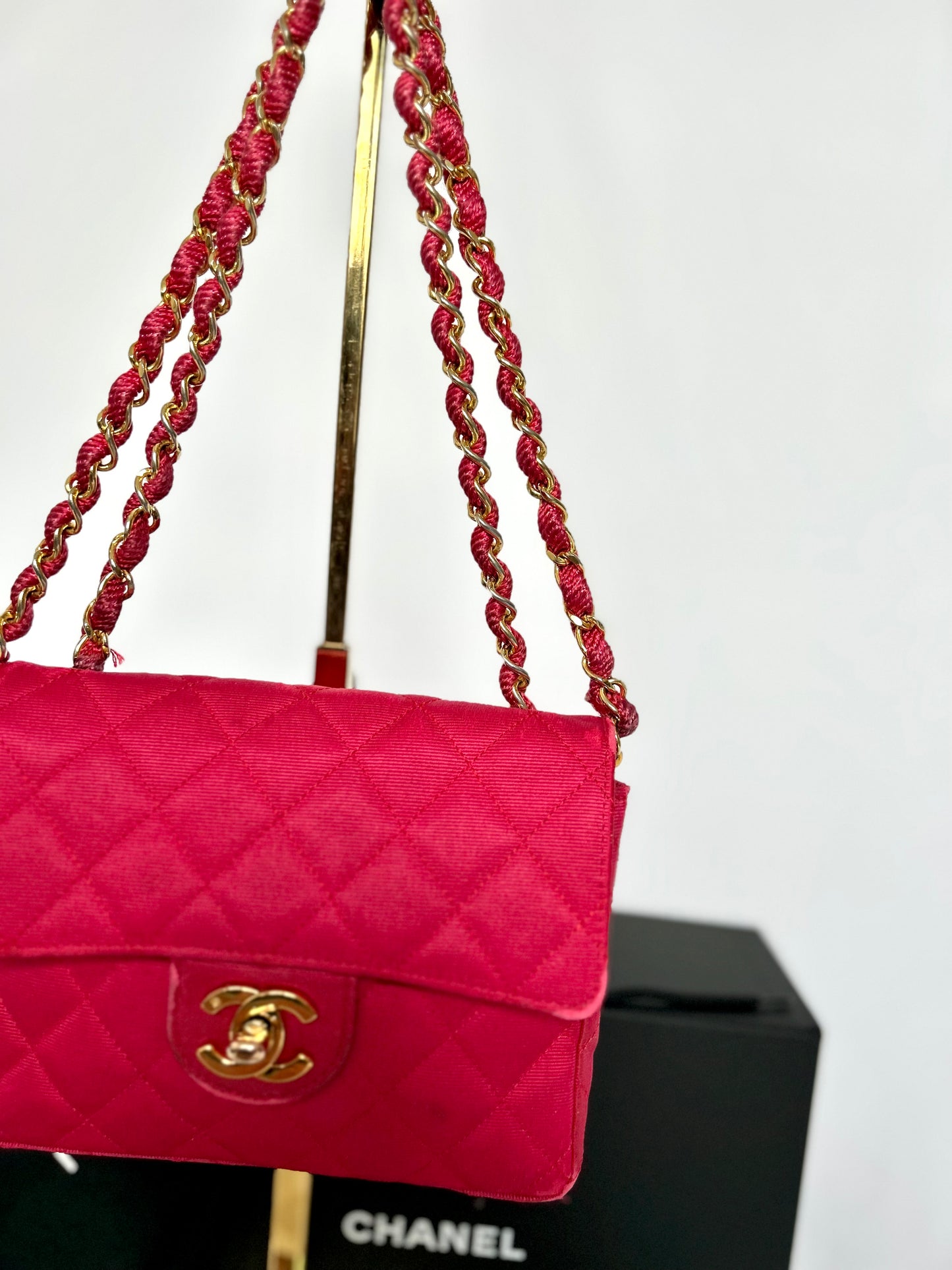 Pink Chanel Mini Square Flap Bag