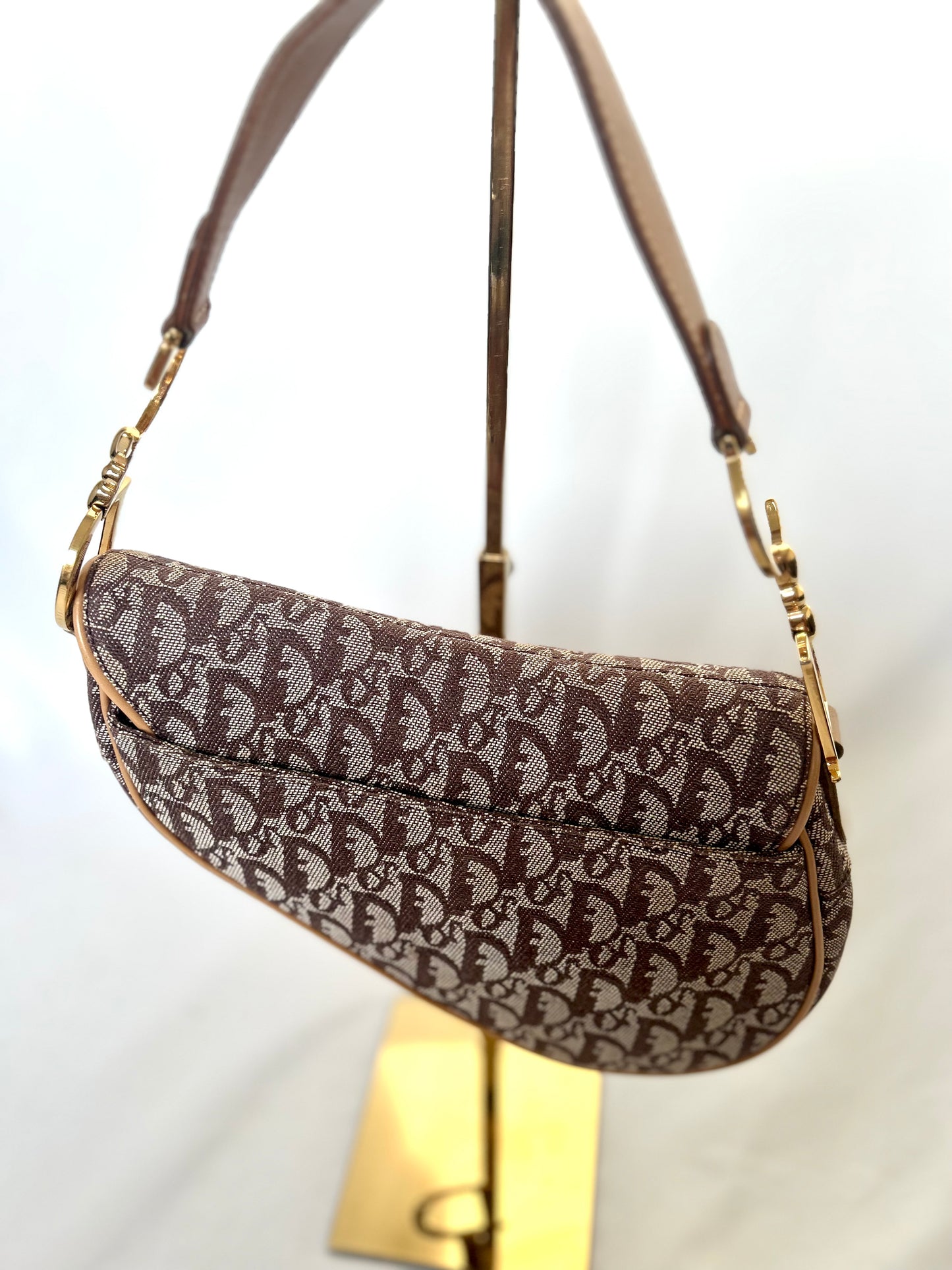 Dior Brown Oblique Monogram Saddle Bag