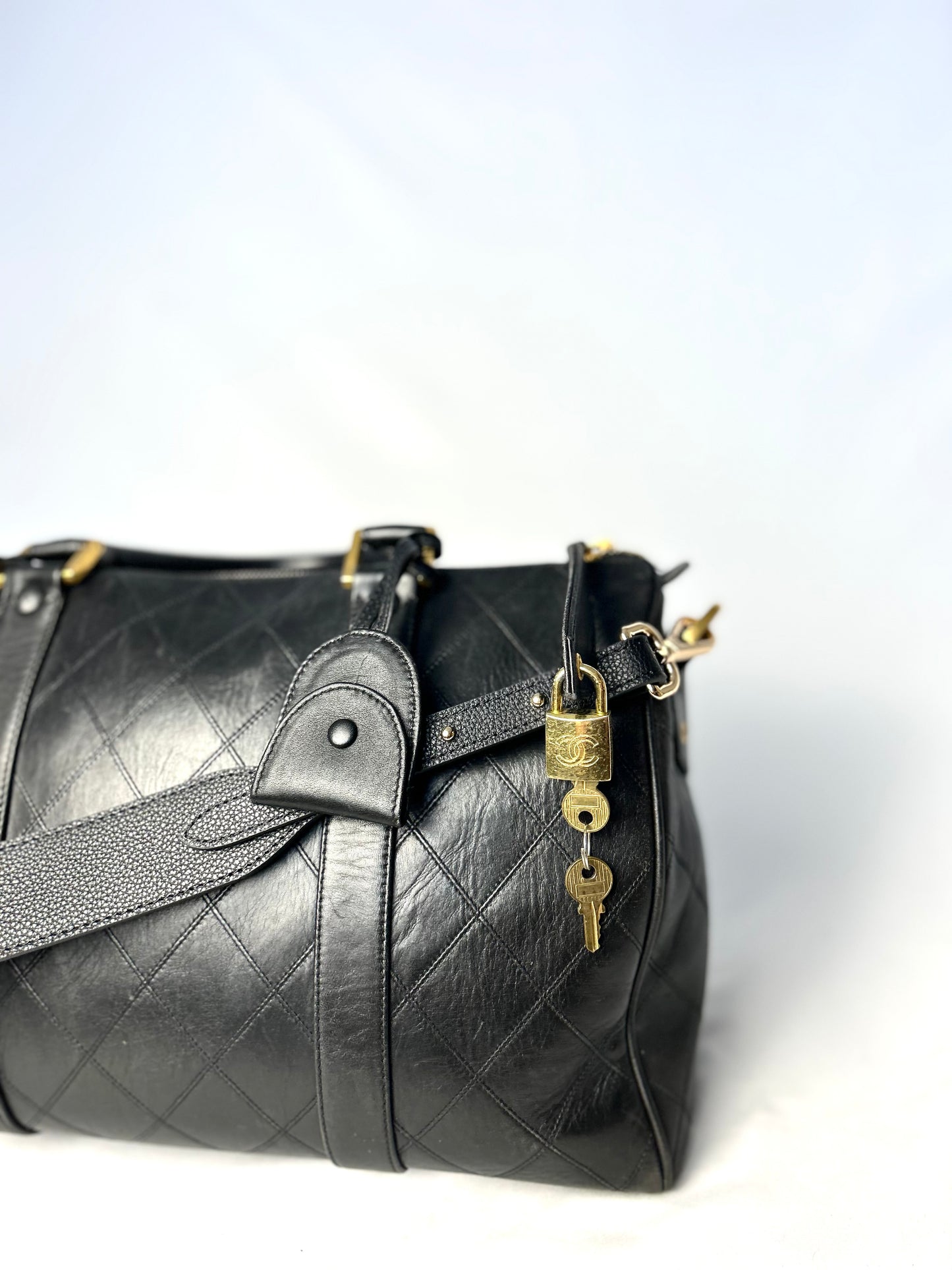 Chanel Mini Lambskin Boston Bag