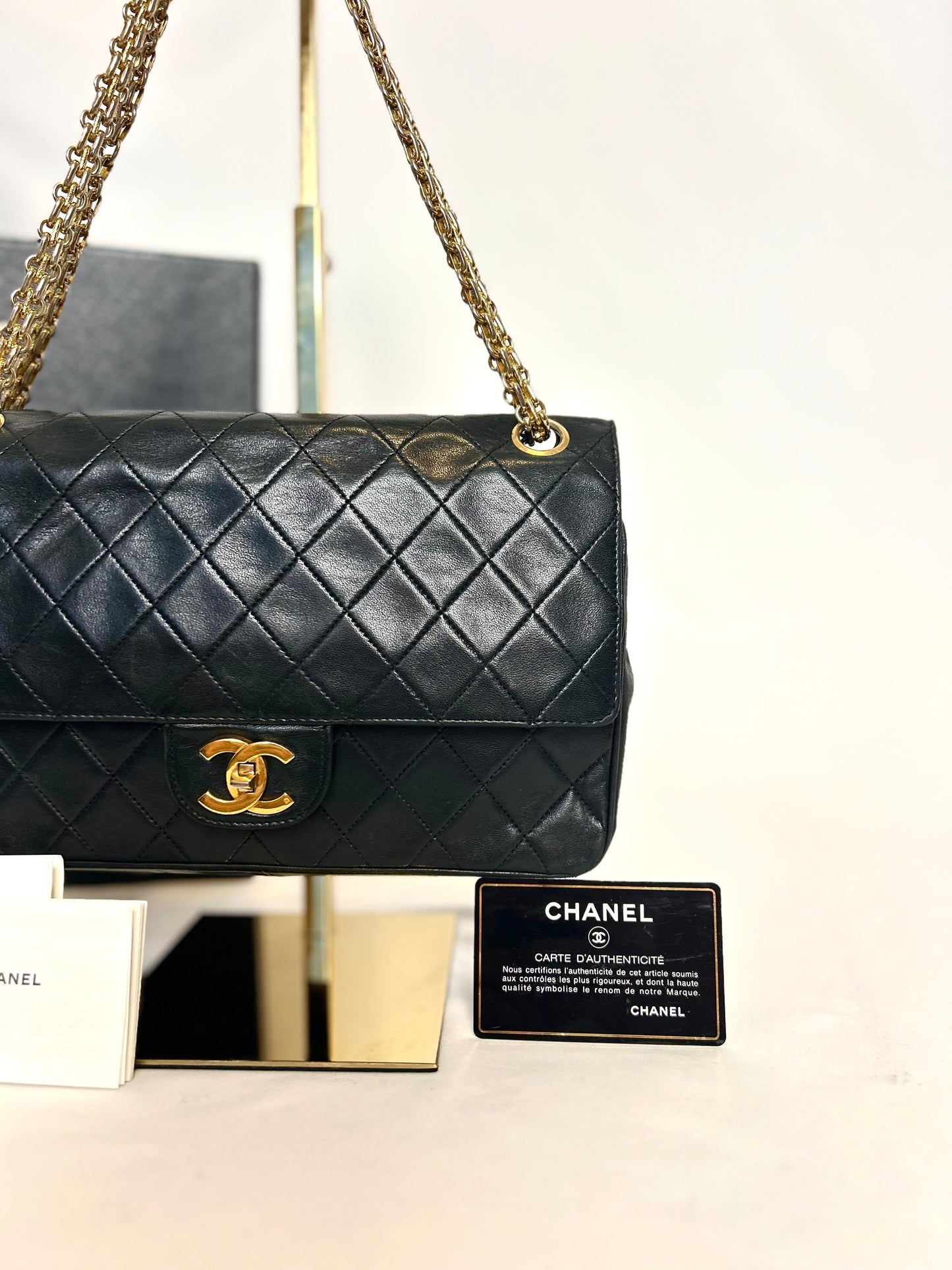 Authentic Medium Chanel Lambskin Classic Flap