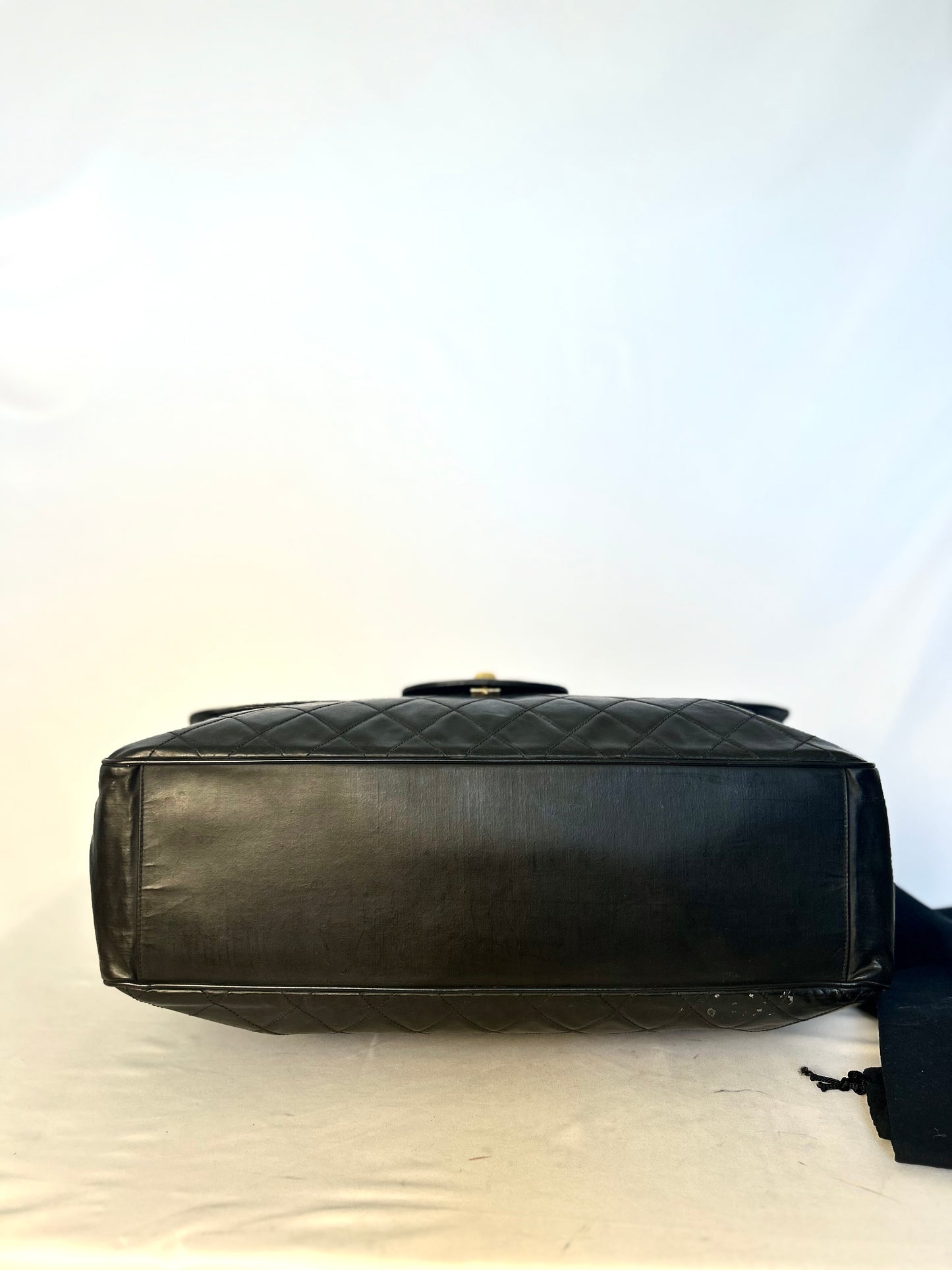 Black Calfskin XXL Supermodel Flap Bag