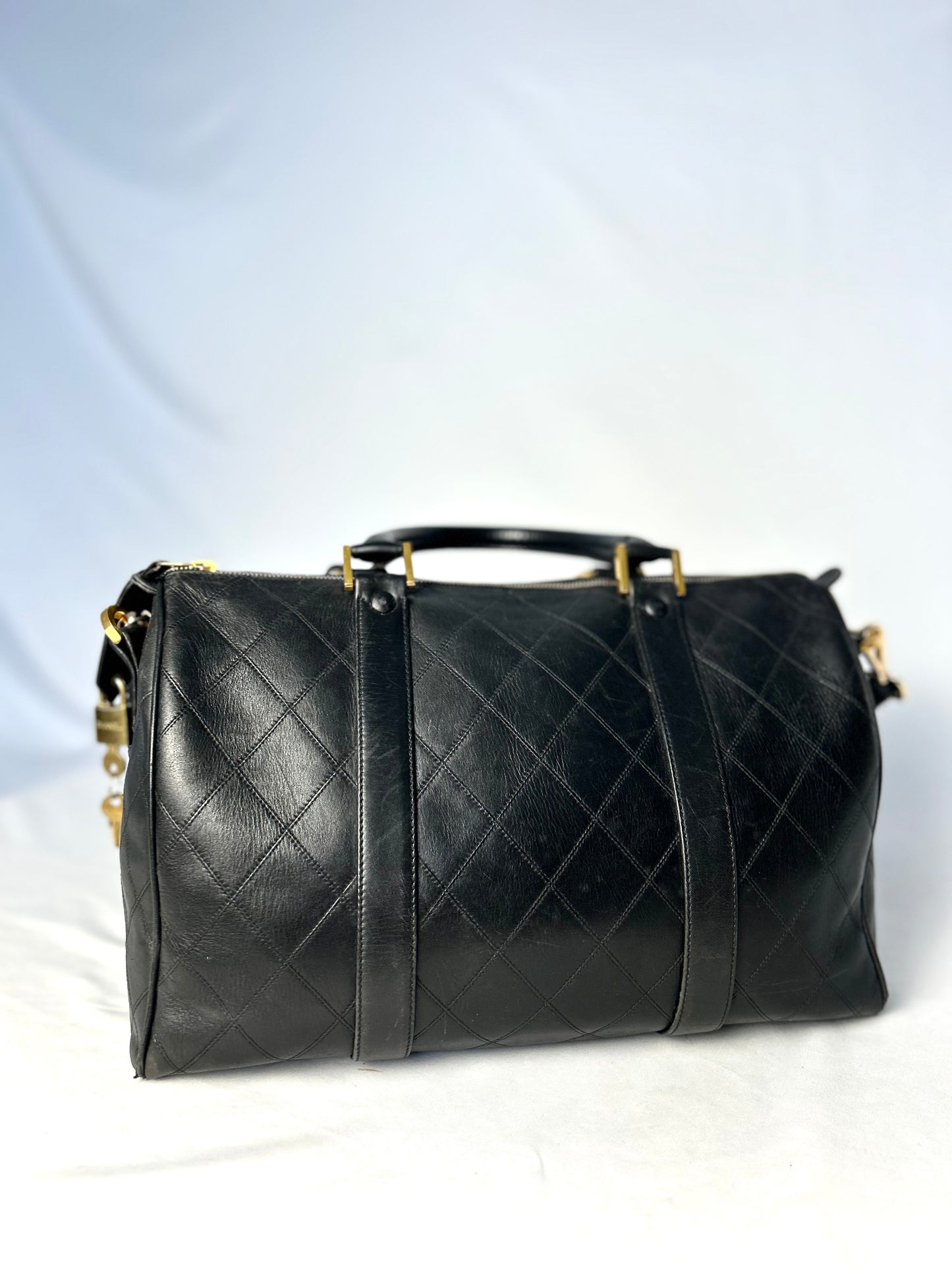 Chanel Mini Lambskin Boston Bag
