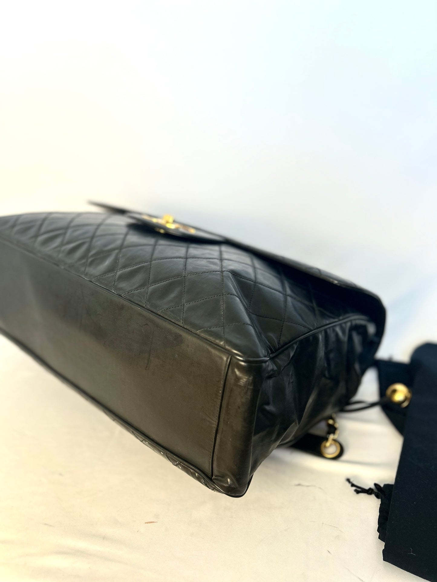 Black Calfskin XXL Supermodel Flap Bag