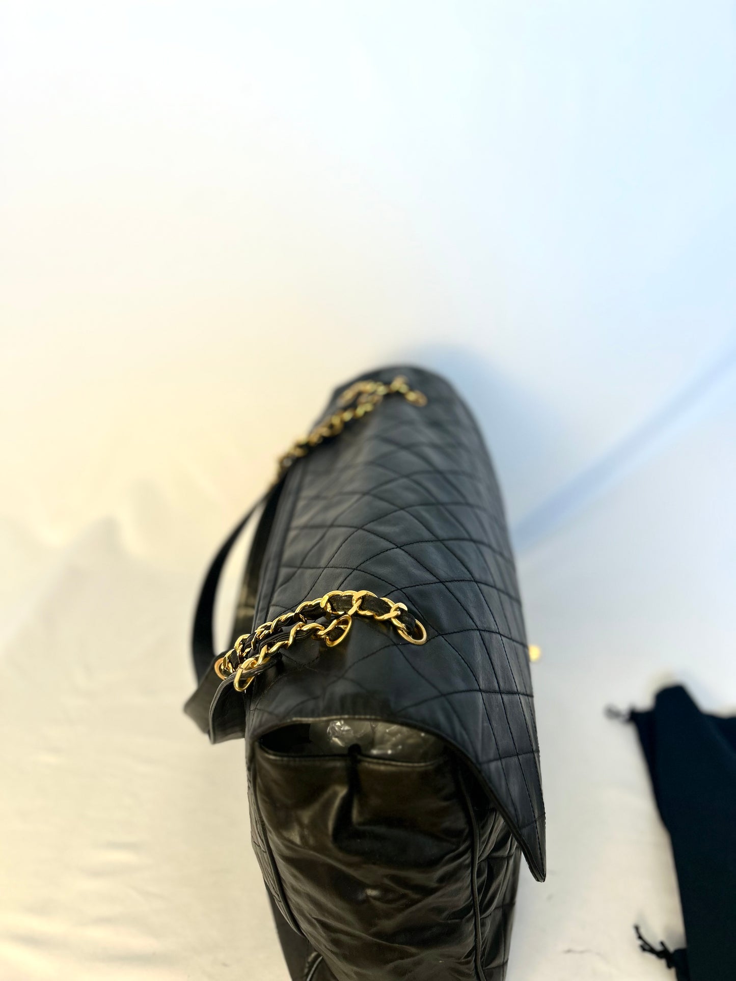 Black Calfskin XXL Supermodel Flap Bag