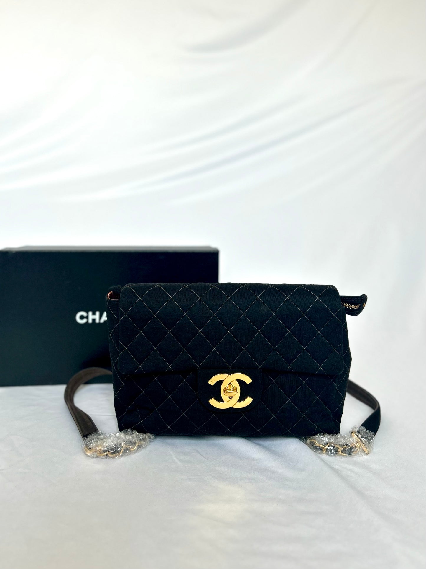 Chanel Black Jersey Backpack