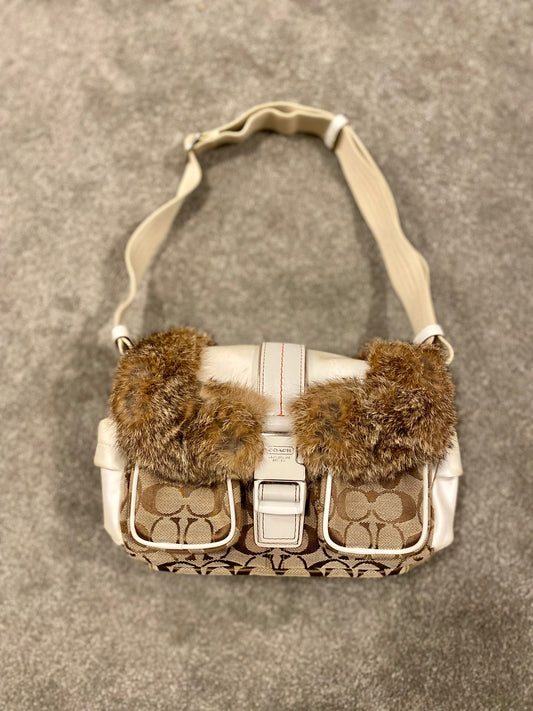 Coach Fur Shoulder Bag