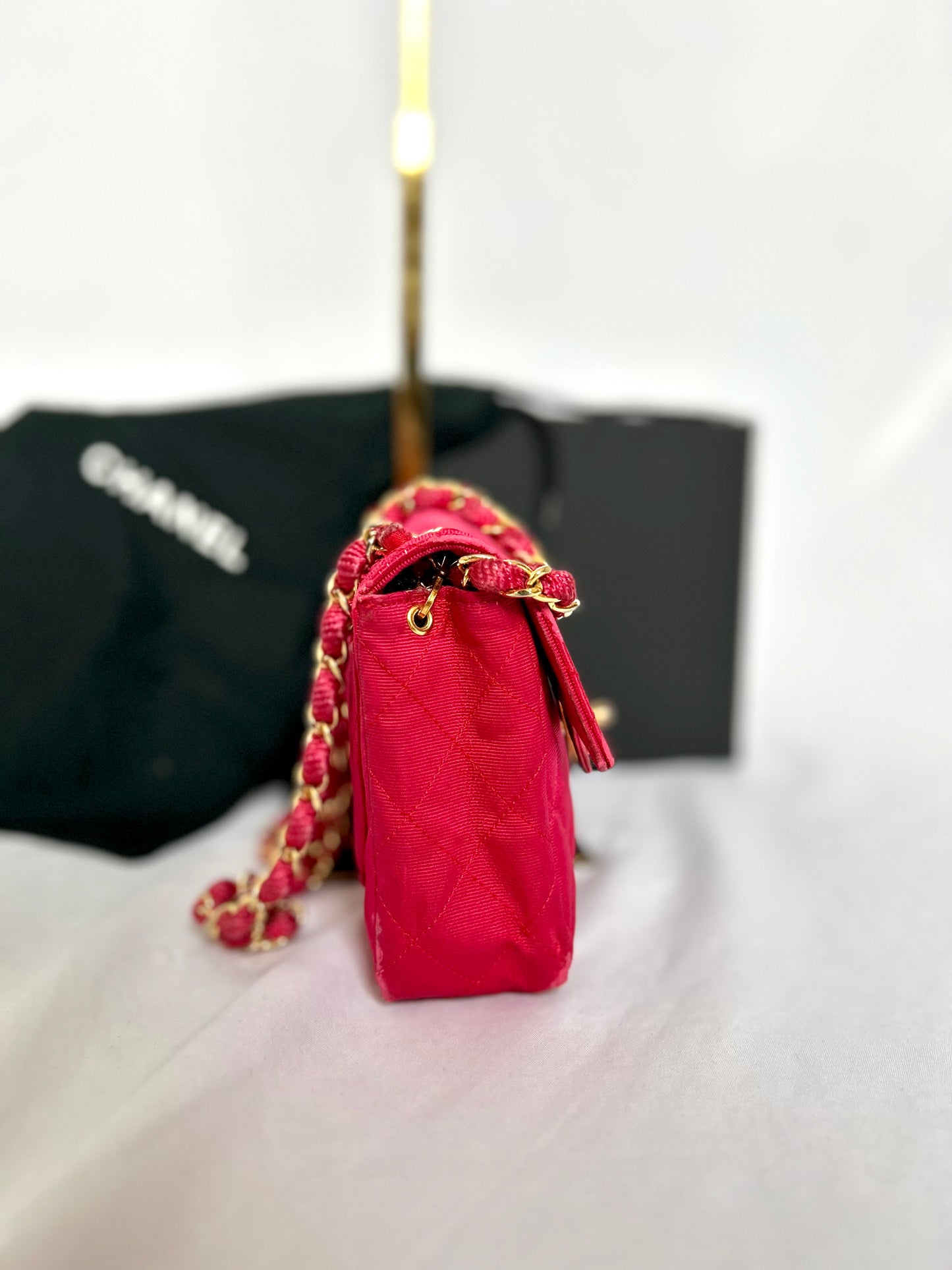 Pink Chanel Mini Square Flap Bag