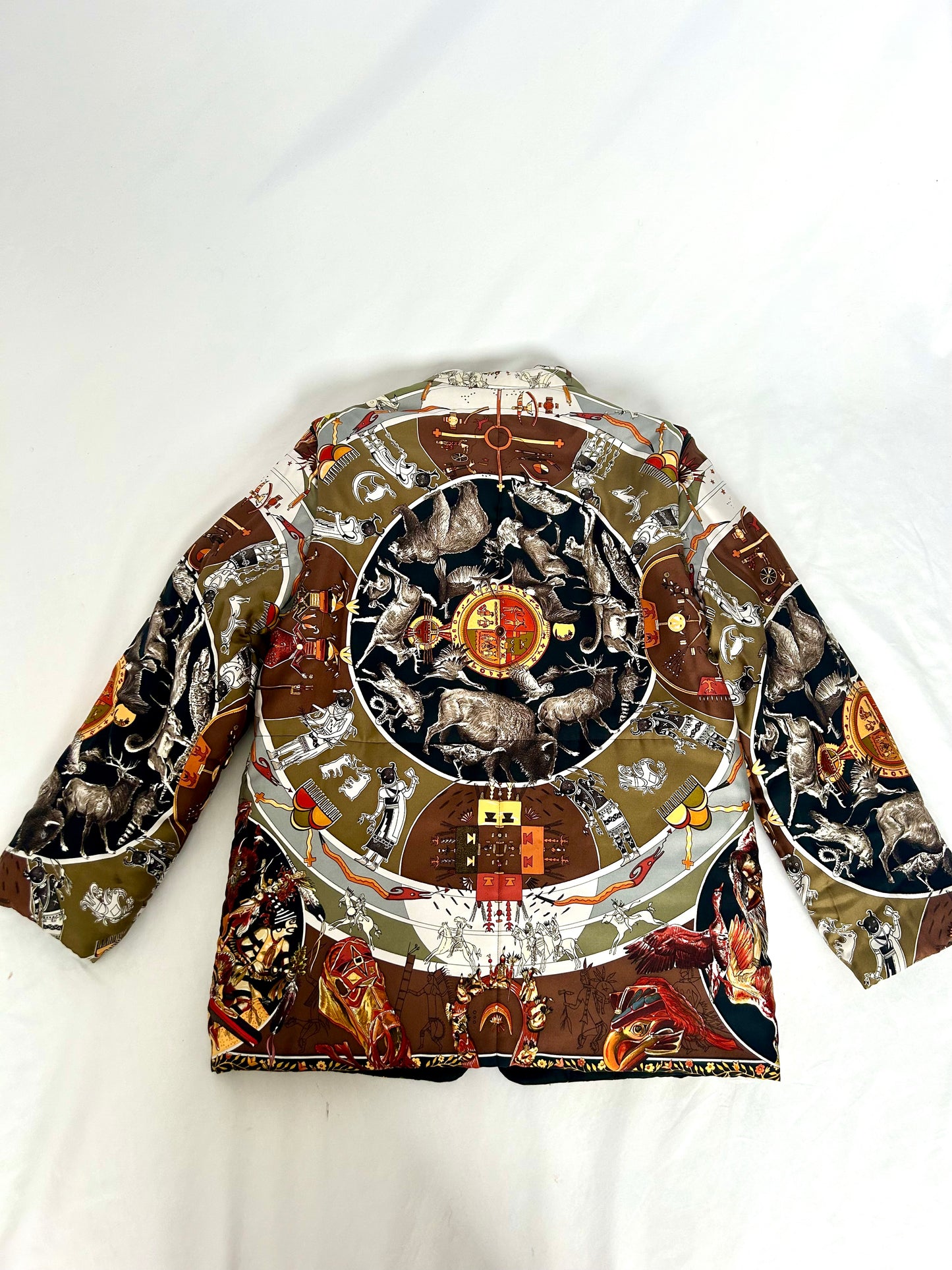 Archival Hermes Silk Detachable Sleeve Jacket Coat designed by Martin Margiela